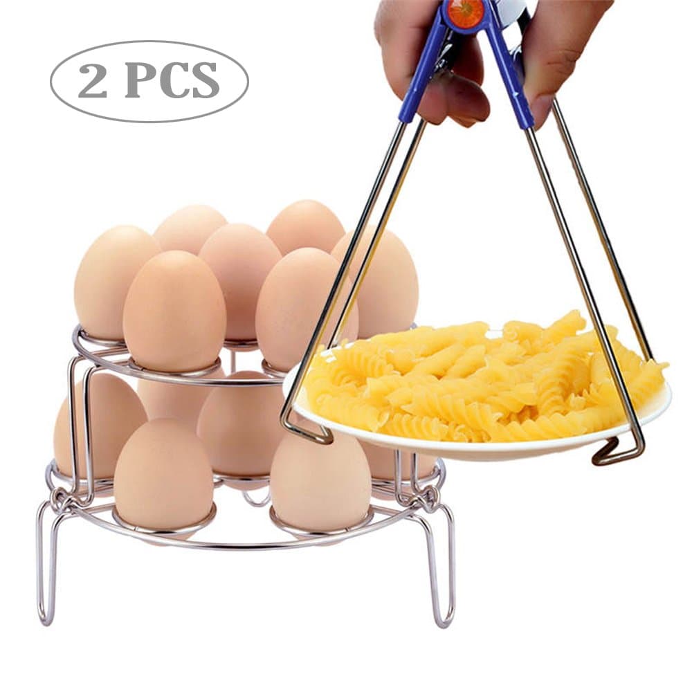 2 Pack Food Steamer Rack For Steamers, Stock & Pasta Pots, Stackable Stainless Steel Egg Cooker Rack, Multipurpose Cookware Vegetable Steamer Rack Stand Holder, For Seafood, Potatoes, Meat, Fis