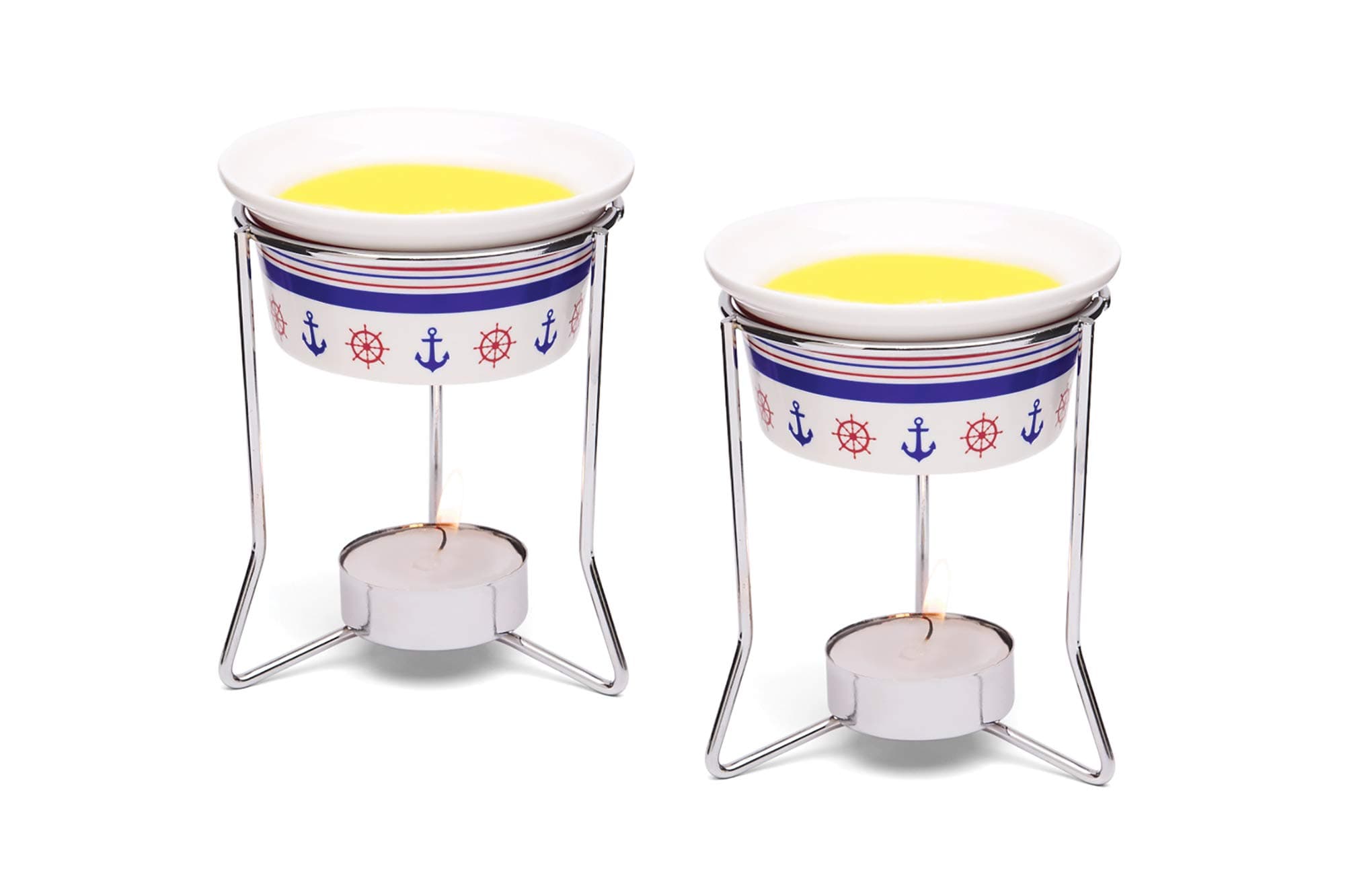 55891 Nautical Butter Warmers, Set of 2, White