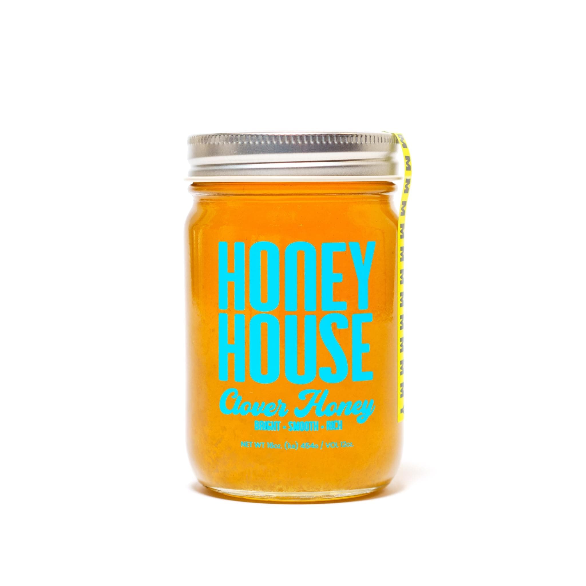 Honey House Raw & Unfiltered Clover Honey – 100% Pure, American-Sourced, Non-GMO – Natural Sweetener – 12oz Glass Jar