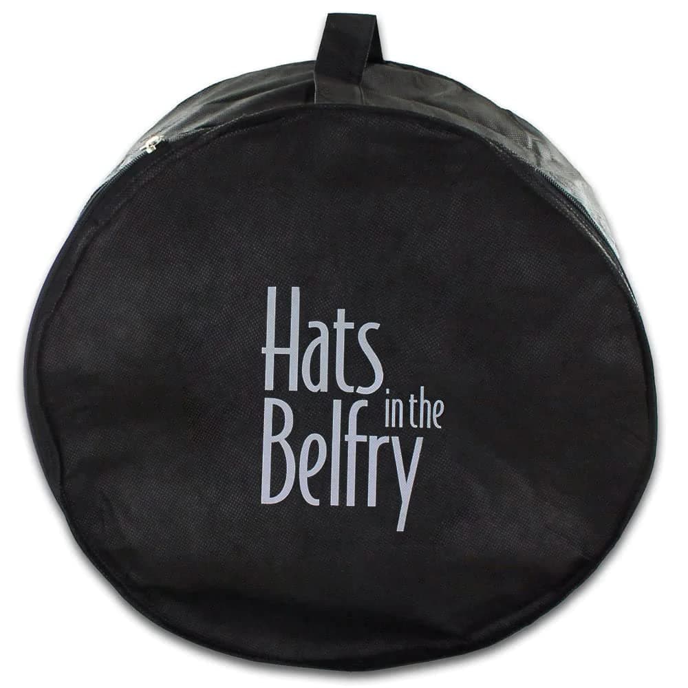 Belfry Hat Box - Crushable Collapsible Easy Travel Protective Hat Bag Case, Black, One Size