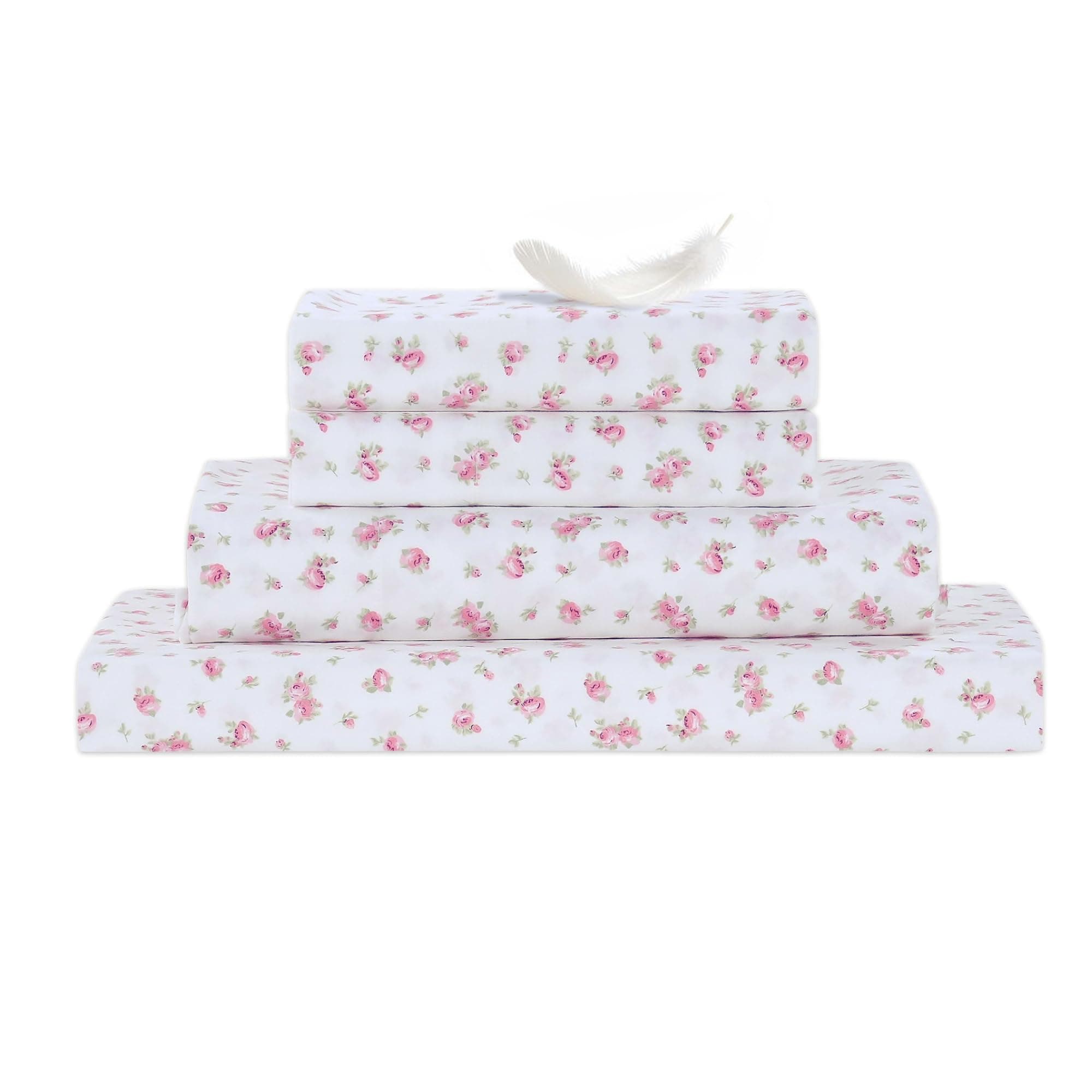 Modern Threads Soft Microfiber Printed Sheets - Luxurious Microfiber Bed Sheets - Includes Flat Sheet, Fitted Sheet with Deep Pockets, & Pillowcases Ivory Twin