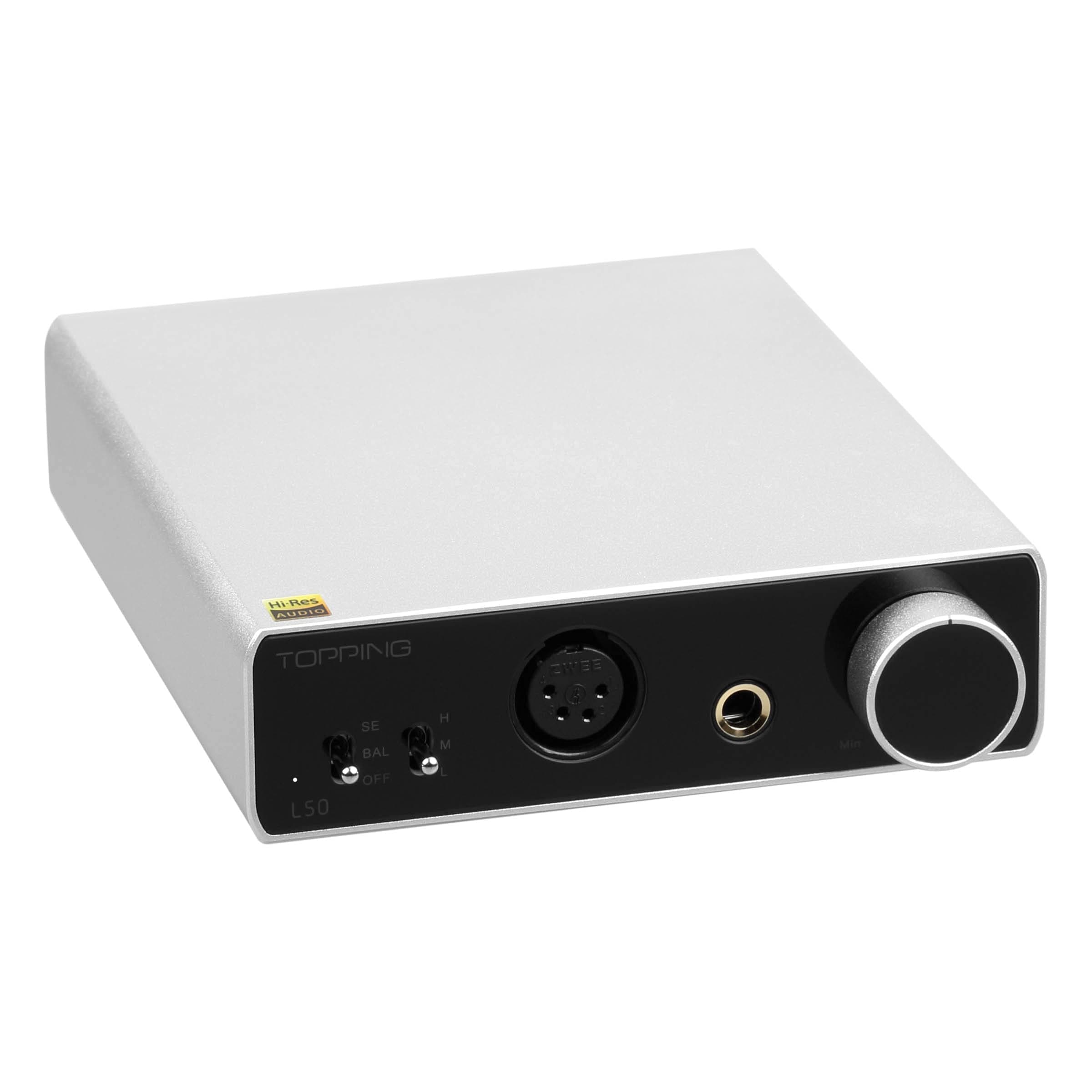 L50 NFCA Headphone Amp SE/BAL Input 6.35mm 4 Pin XLR Output 3500mWx2 Mini HiFi Desktop Home Audio Amplifier (Silver)