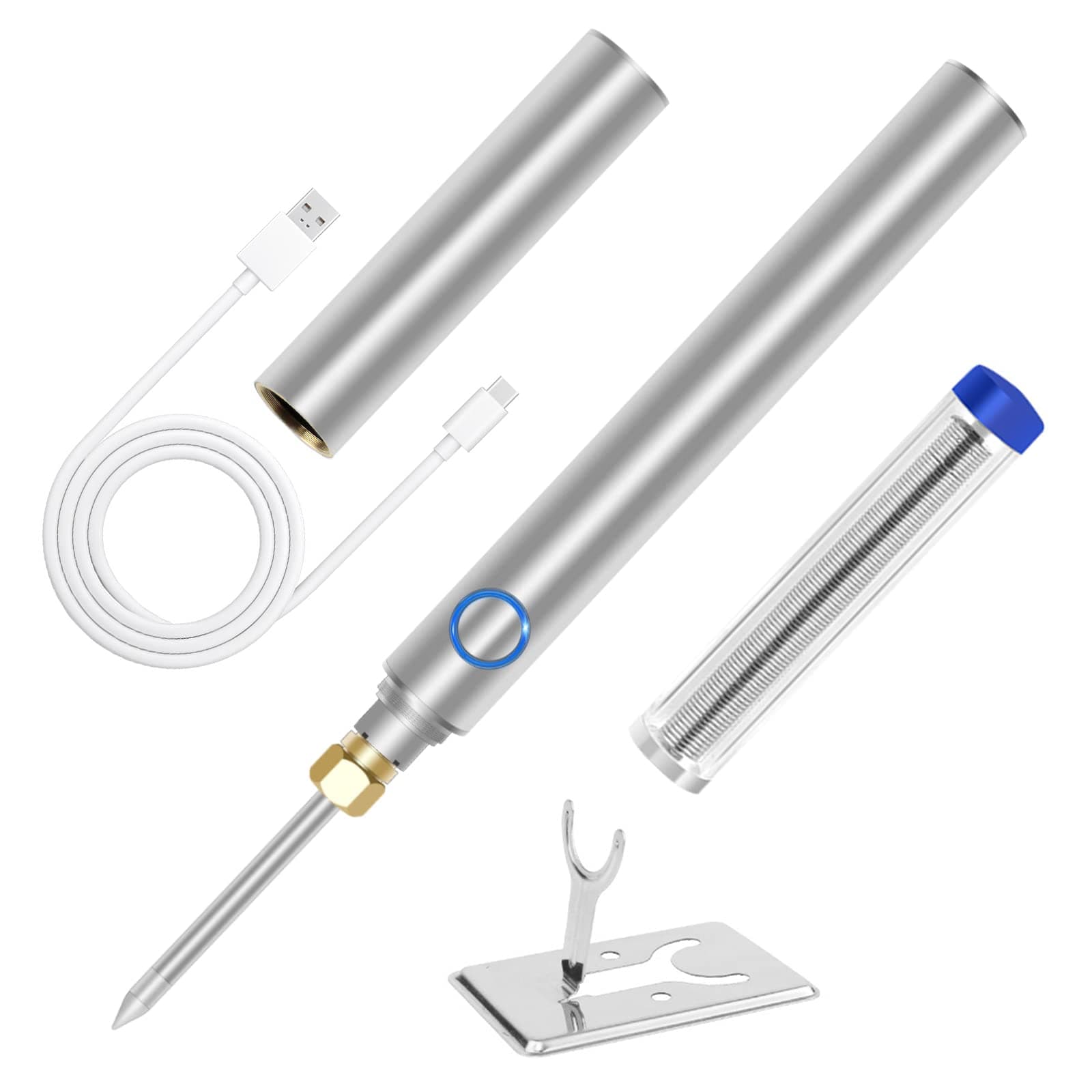 Cordless Soldering Iron Kit, ELMCONFIG 1100mAh USB Wireless Electric Soldering Gun Pen, Portable and Rechargeable for Home Appliance Repair, Electronic Components, DIY