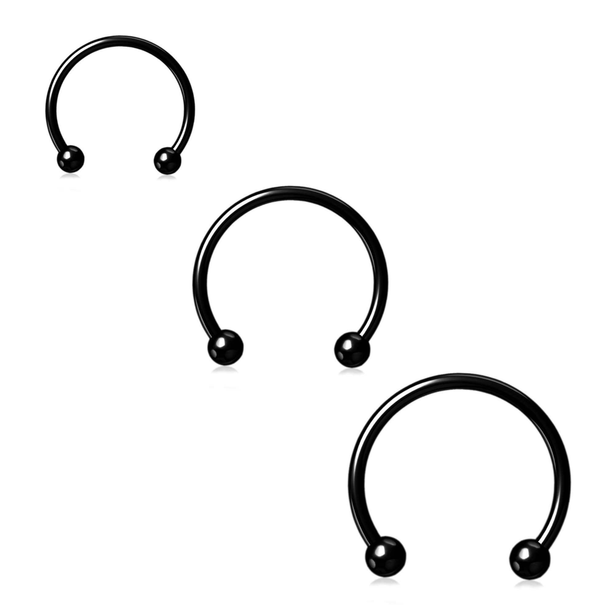 NZDLM Horseshoe Hoop Nose Rings Cartilage Earring Nose Septum Nose Nostril Stainless Steel Bull Nose Ring for Women Girls Men