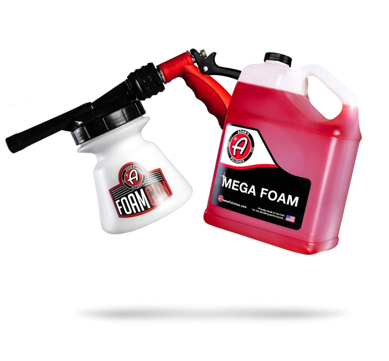 Adam’s Standard Foam Gun & Mega Foam - Car Wash & Car Cleaning Auto Detailing Kit | Soap Shampoo & Garden Hose for Thick Suds | No Pressure Washer Required | Car Wax Tool Supplies