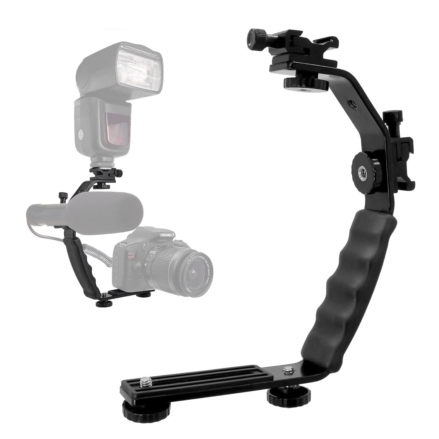 LimoStudio Camera Bracket Mount Heavy Duty Photography Video L-Bracket with Standard Flash Shoe Mounts, AGG1179