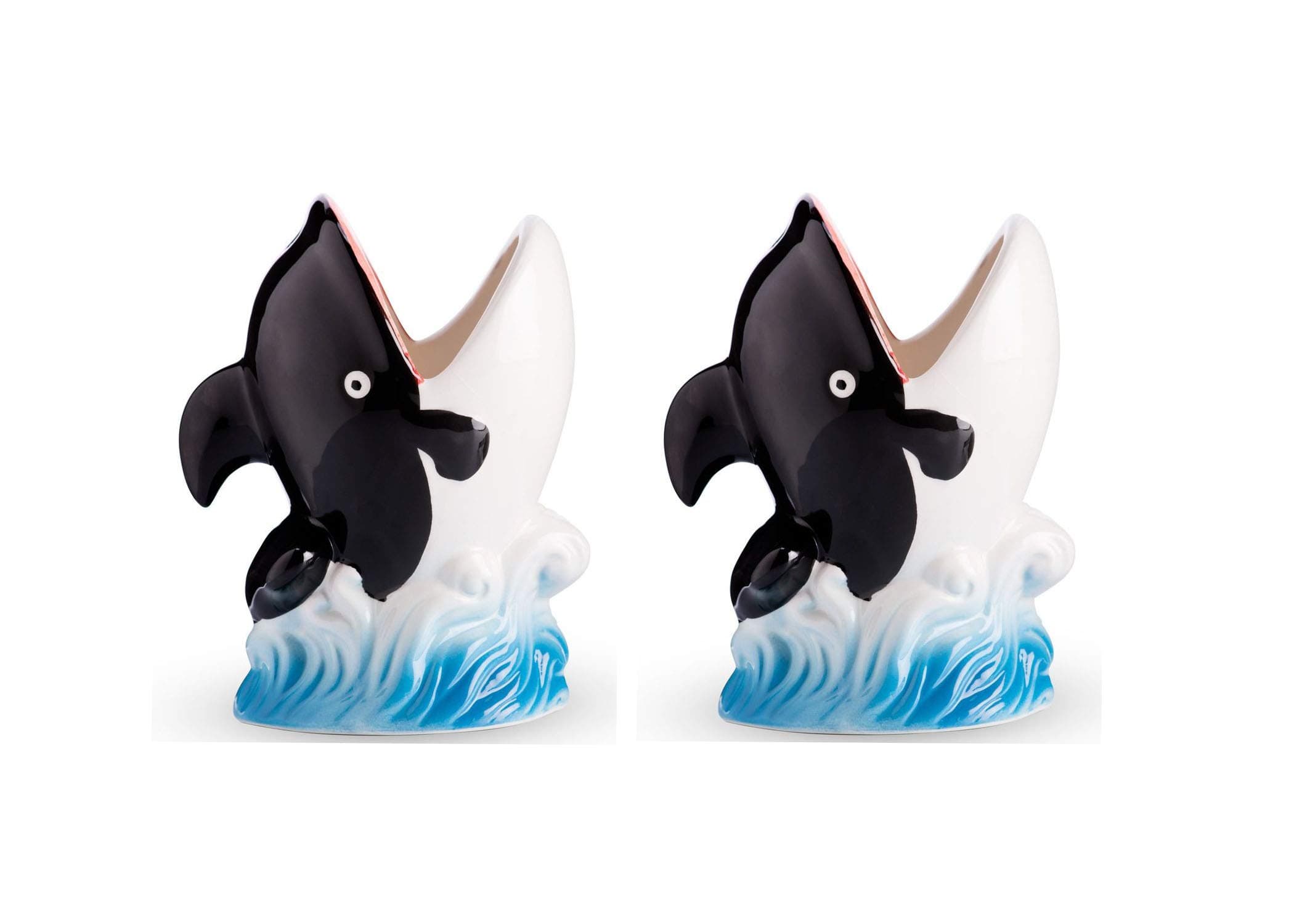 Under The Sea Aquatic Killer Whale Ceramic Tiki Mug - Set of 2