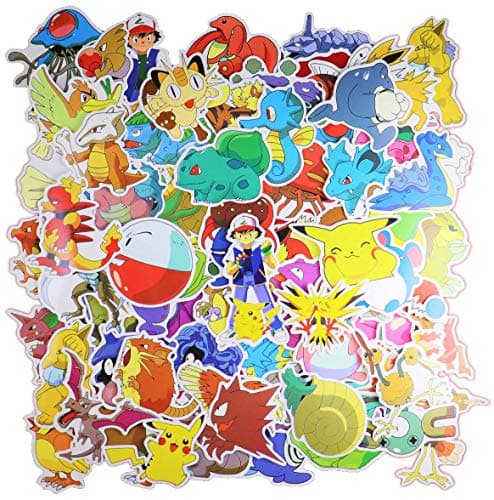 Cartoon Stickers[80pcs], Anime Vinyl Sticker for Nintendo Switch Laptop Water Bottle Bike Car Motorcycle Bumper Luggage Skateboard Graffiti, Cute Animals Monsters Decals, Best Gift for Kids Children.