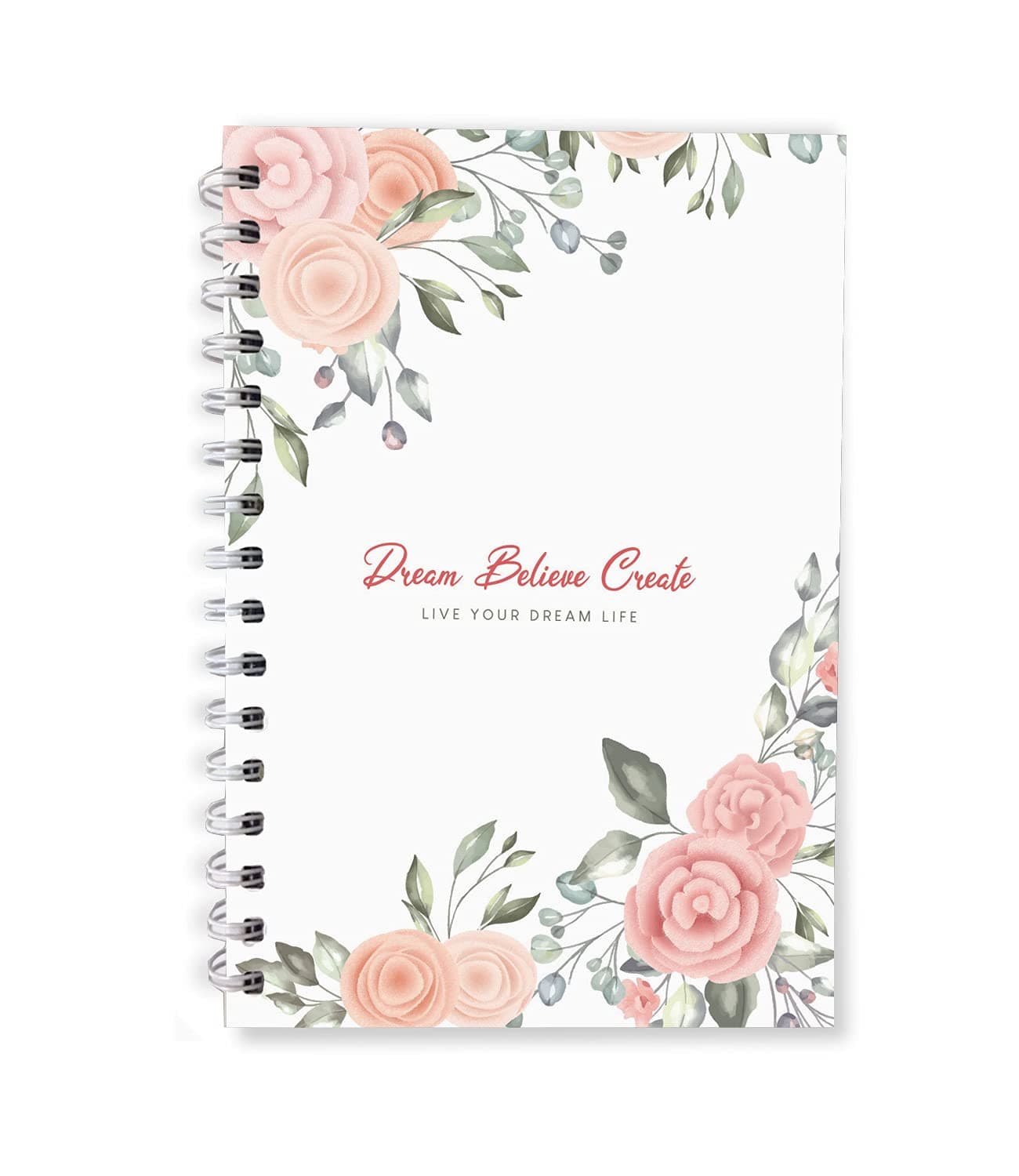 The positive store, Dream Believe Create Planner, 2023 edition, 90 days planner with gratitude Journal, mood tracker, water, meditation and exercise tracker for wellbeing (Floral Version)
