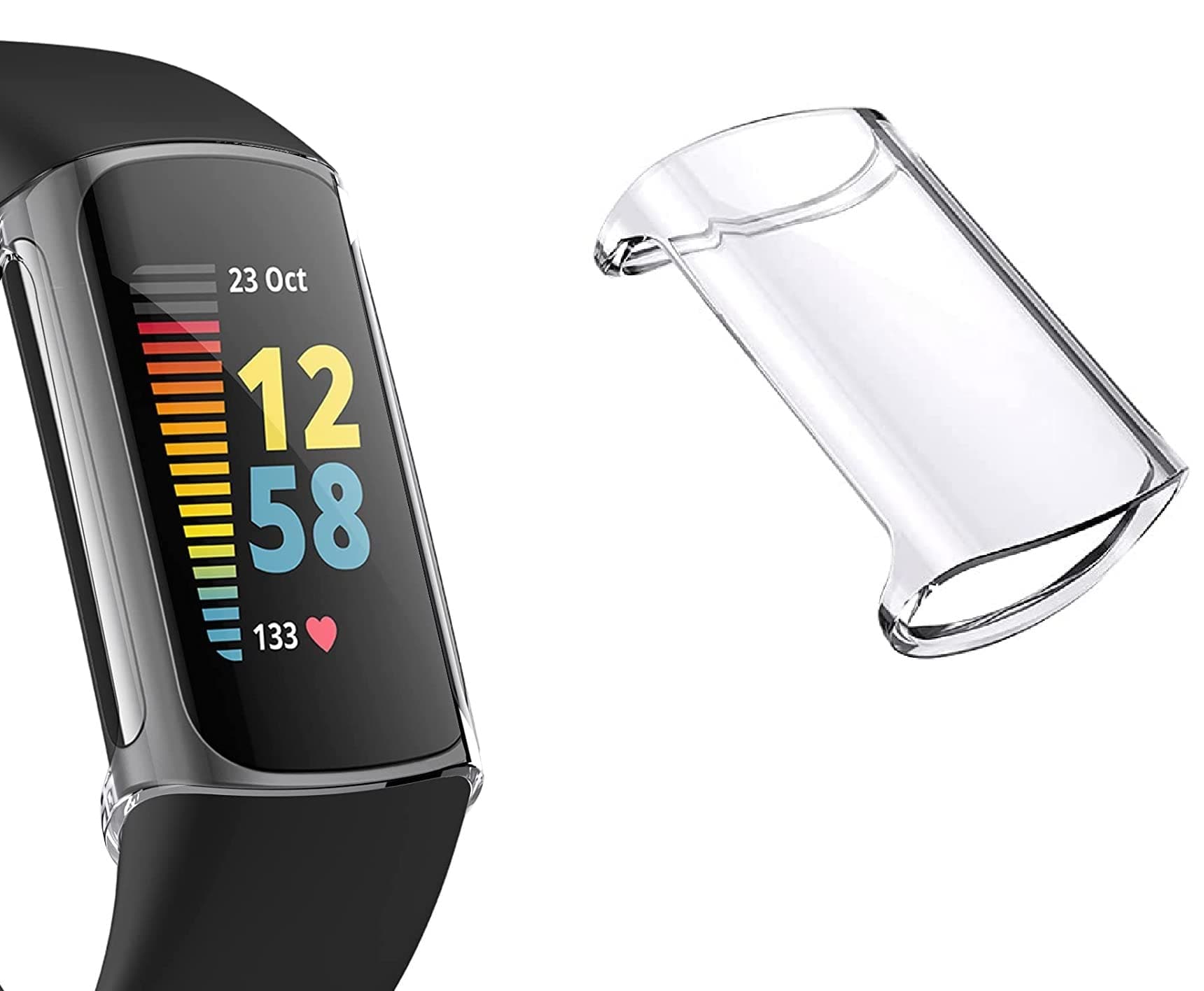 Case for Fitbit Charge 5 / Charge 6, Soft TPU Cover for Fitbit Charge 6 / Charge 5 with Full Protection (Transparent)