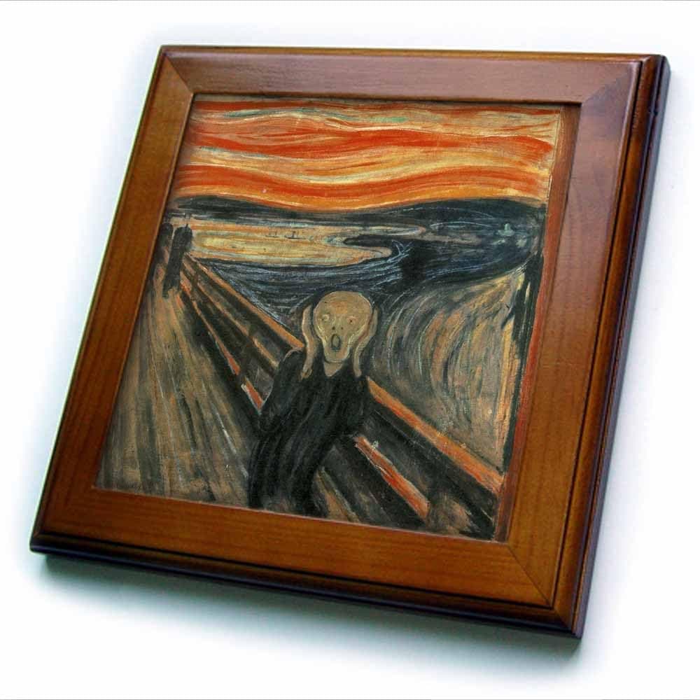 3dRose ft_60716_1 The Scream Painting by Edvard Munch Framed Tile, 8 by 8-Inch