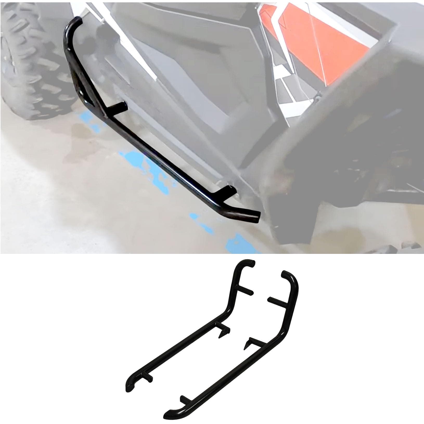 Nerf Bars Rock Sliders Side Steps Compatible with 2014-2022 Polaris RZR XP 1000 Turbo S 1000 S 900 Trail 2 Seater Black Pack of 2
