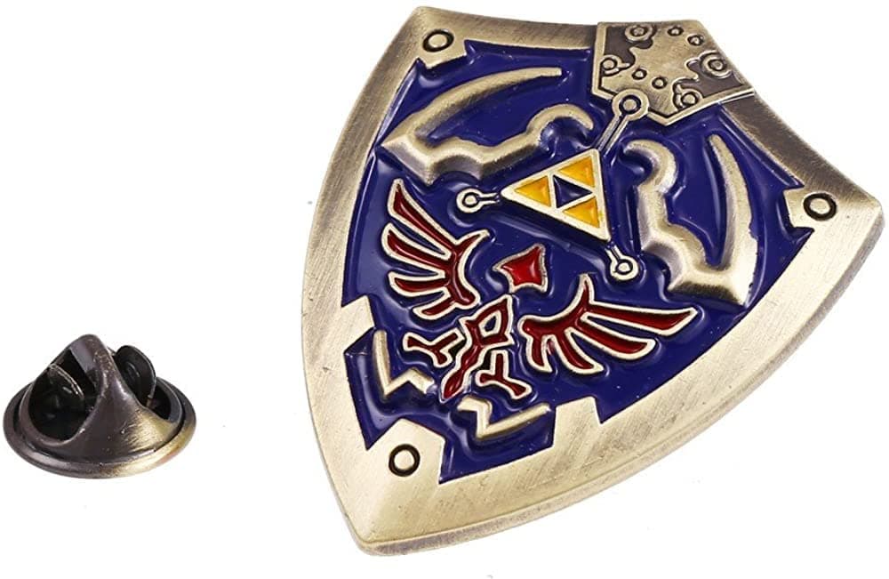 Armear Zelda Pin - Hylian Shield Pin - Zelda Brooch - Hylian Shield, Blue, Size 1.5