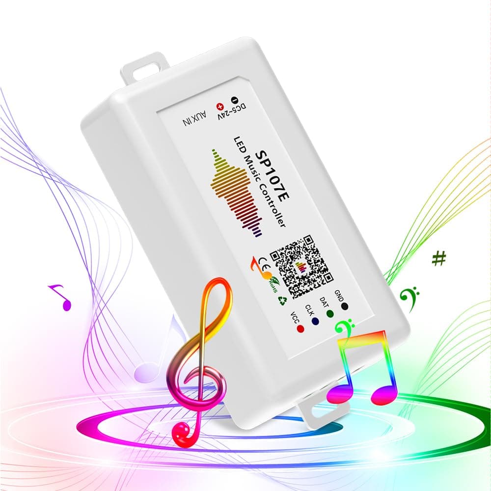 BTF-LIGHTING WS2812B WS2811 SP107E Music Bluetooth Full Color Controller iOS/Andriod App Control Support WS2813 SK9822 SK6812RGB SK6812RGBW Suitable for LED Strip or LED Matrix Panel