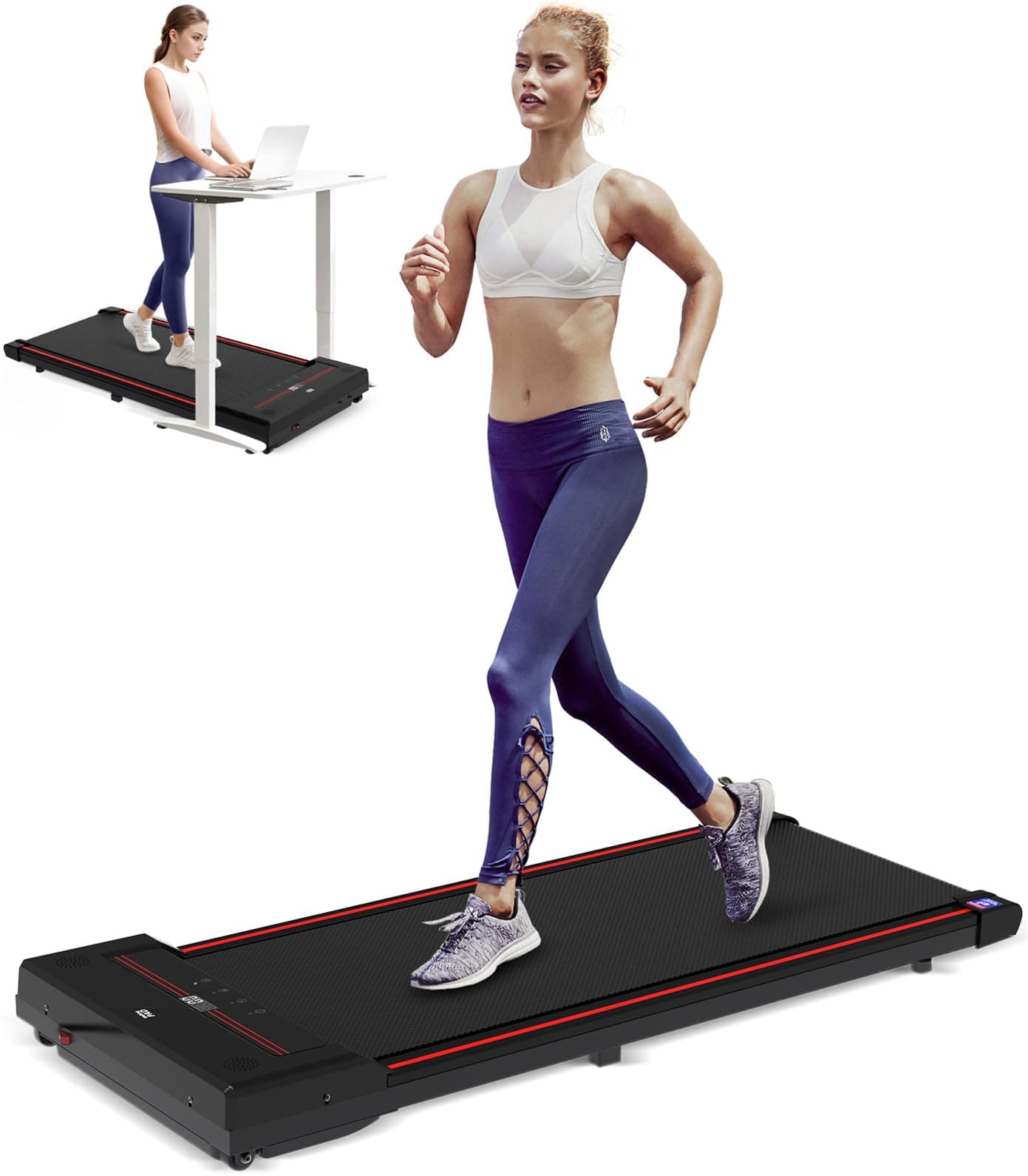 Sperax Portable Office Treadmill, black / black