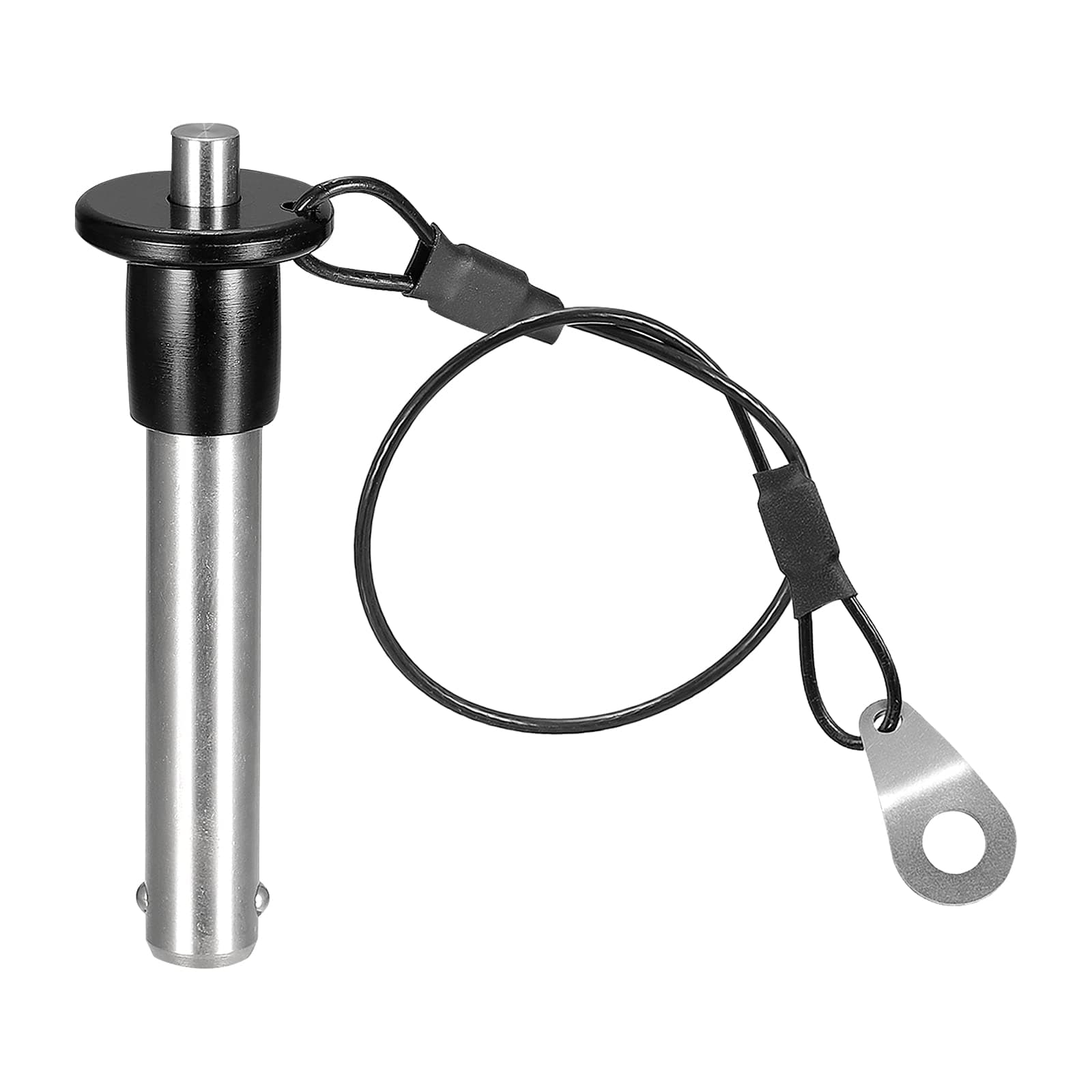 sourcing map Ball Locking Pins, 304 Stainless Steel Grip Push-Button Locking Quick Release Pin with 24cm Wire (10mm-41mm)