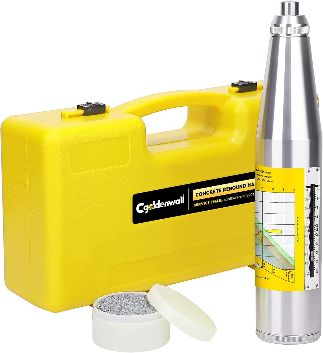 CGOLDENWALL Concrete Rebound Hammer Tester Resiliometer Test Meter Tool Within The Scope of 1450.38psi-8702.26psi (10-60Mpa) ZC3-A with English Label and Calibration Certificated (Old or New Panel)