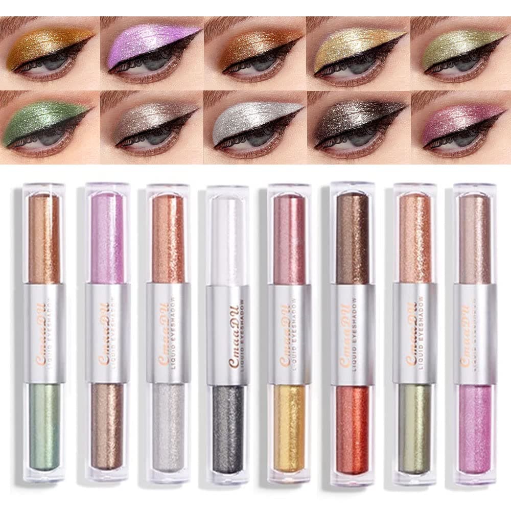 16 Colors Liquid Glitter Shimmer Metallic Eyeshadow Set Glitter Sparkle Colorful Liquid Eyeliner Makeup Set delineador pupilentes de ojos contra el agua sombras colores para ojos con brillo