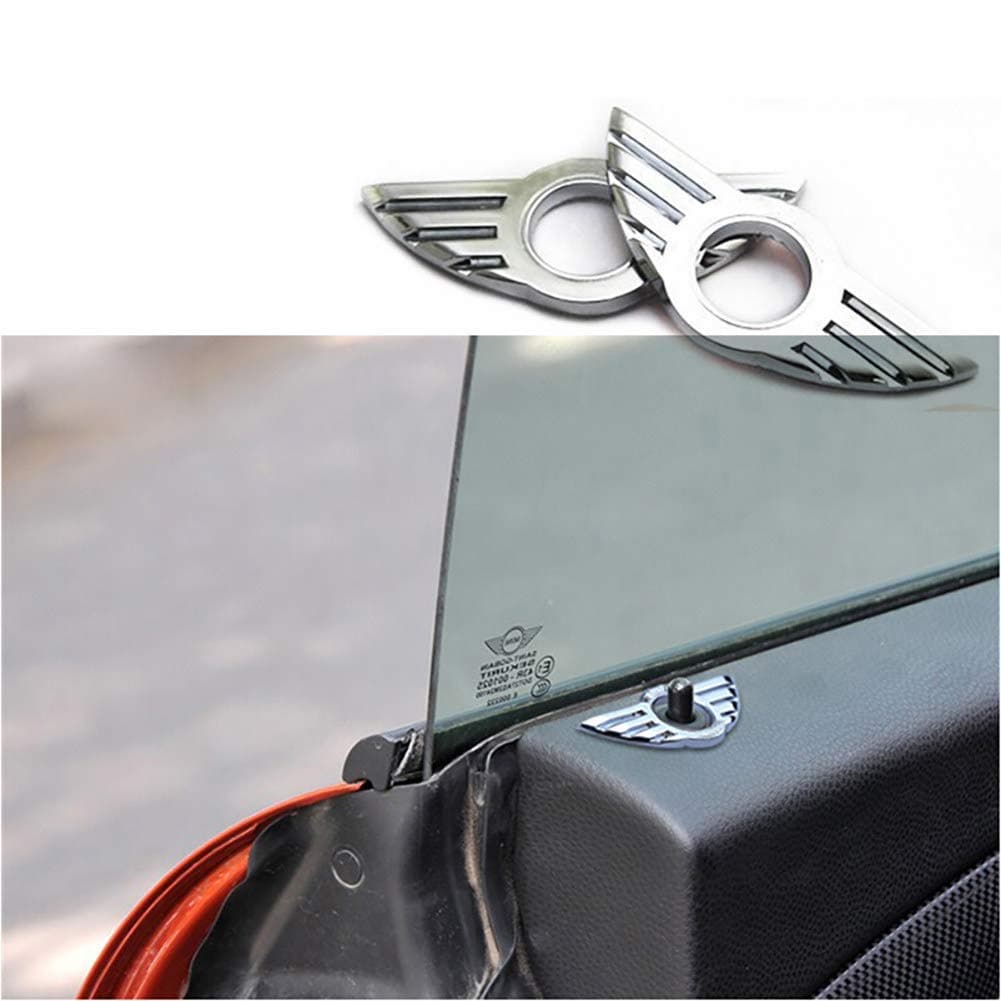 2Pcs Car Styling Insignia Emblem Wings Stickers Decoration Accessories For BMW Mini Cooper Door Lock Knobs