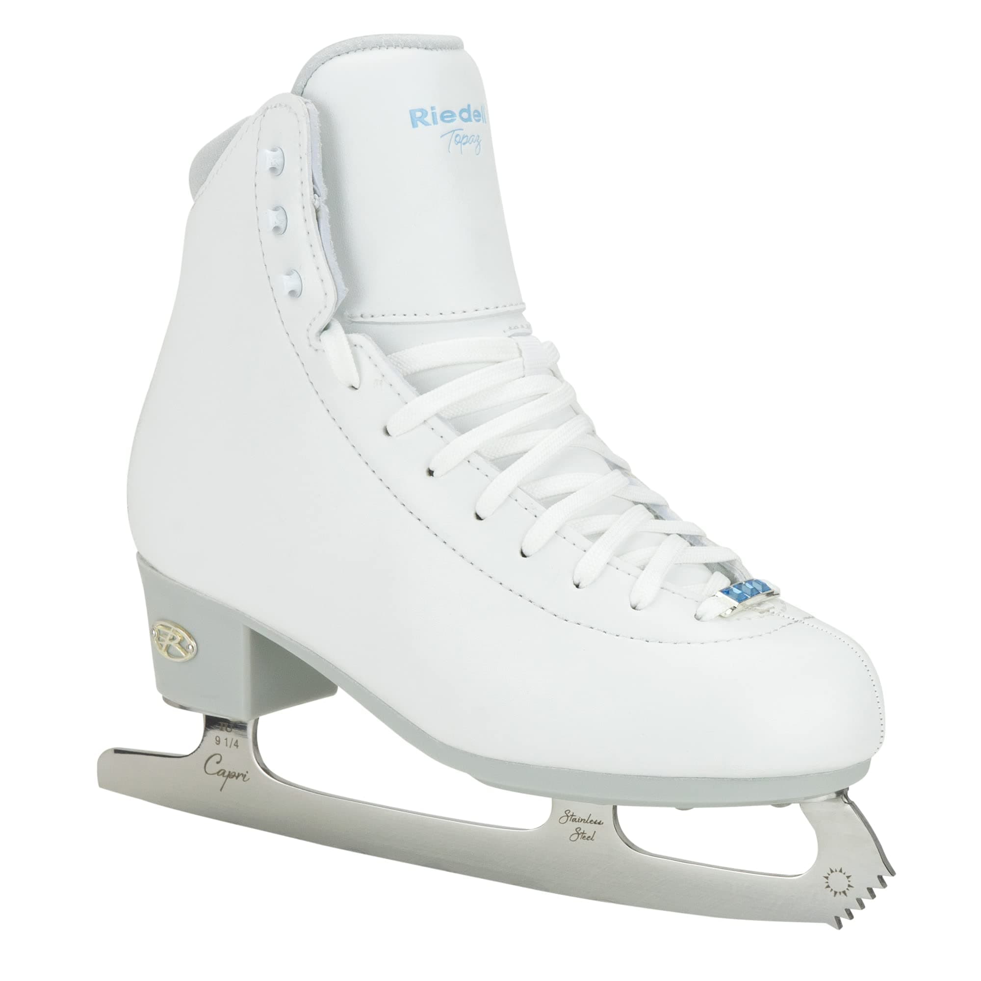 Riedell Topaz Adult Ice Skates for Women and Men - Supportive, Comfortable, Moisture-Wicking Adult Ice Skates with Stainless Steel Eclipse Capri Blade