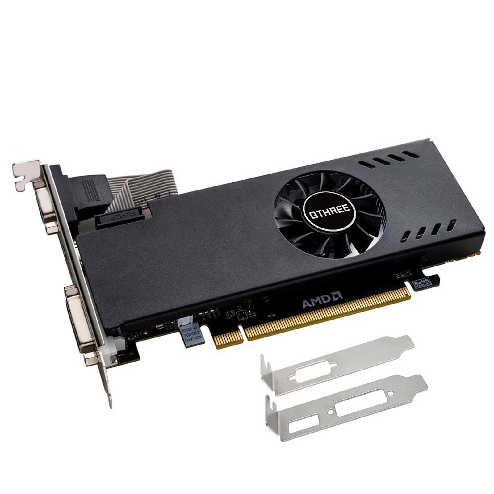 Radeon RX 550 4GB Low Profile Graphics Card,GDDR5,128-Bit,VGA,DVI,HDMI,Video Card for PC Gaming,Computer GPU,PCI Express X8 3.0,SFF HDCP,DirectX 12