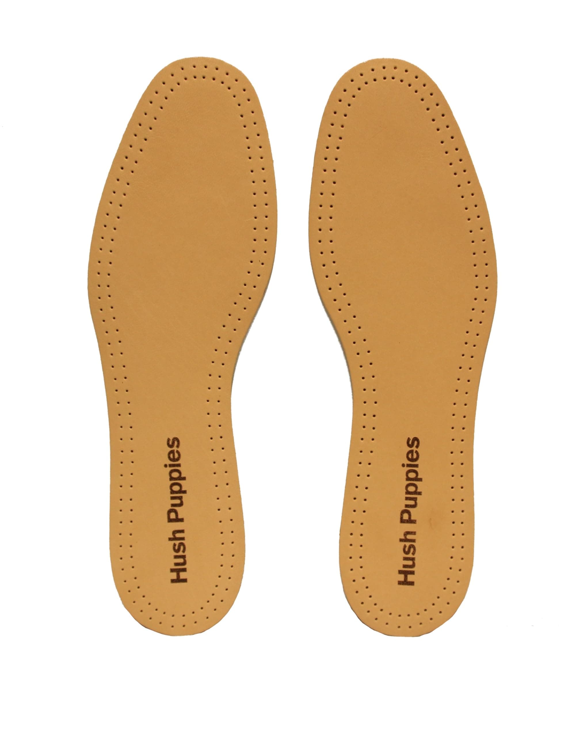 Hush Puppies Men's Leather Active Odor Control Insoles 1 Pair, Tan, Men's Shoe Size: 10.0 / EU43