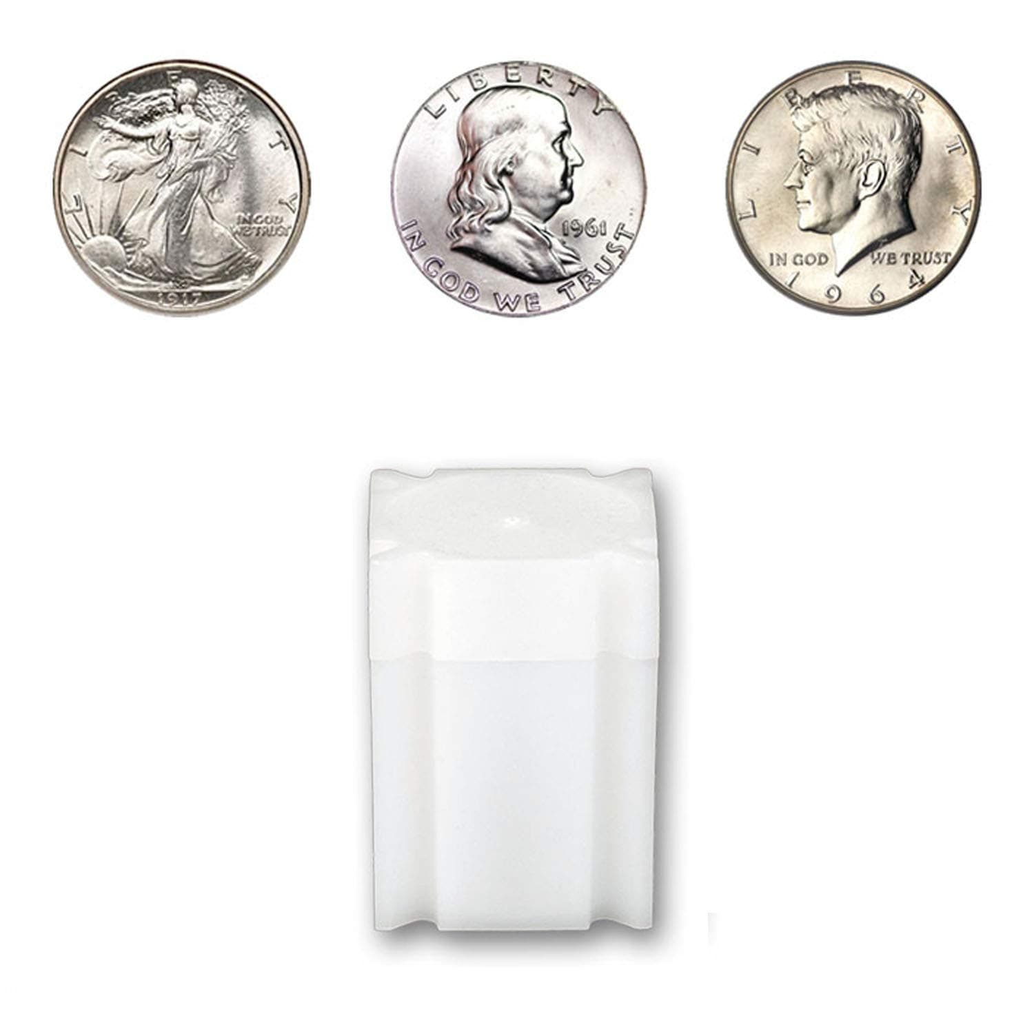 Half Dollar Tube - Each Tube Holds 20ea Walking Liberty, Franklin, and Kennedy Half Dollar Coins
