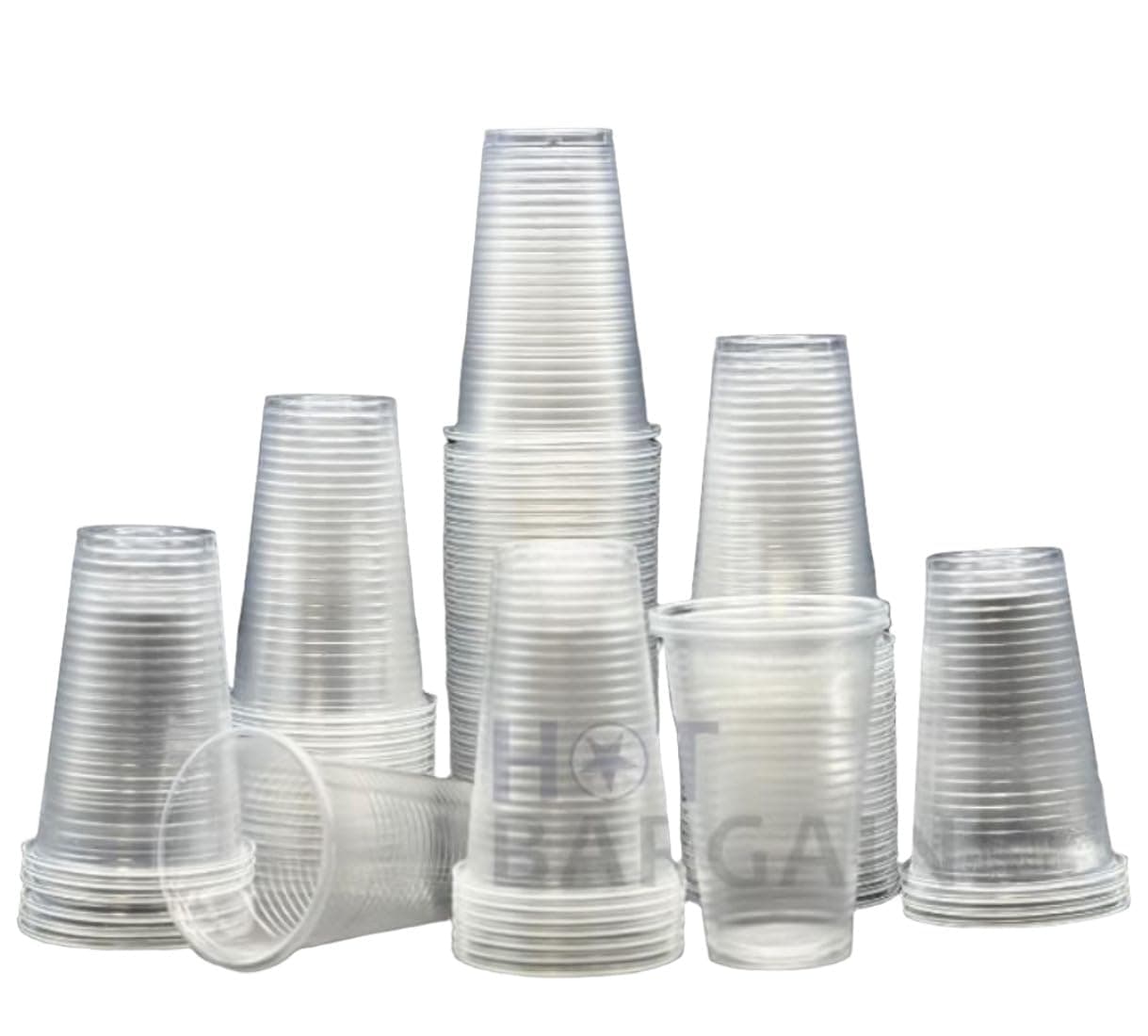 HOT BARGAINS Clear Plastic Cups, 7oz/210ml, Pack of 1000, Transparent Disposable Cups for Water Coolers and Vending