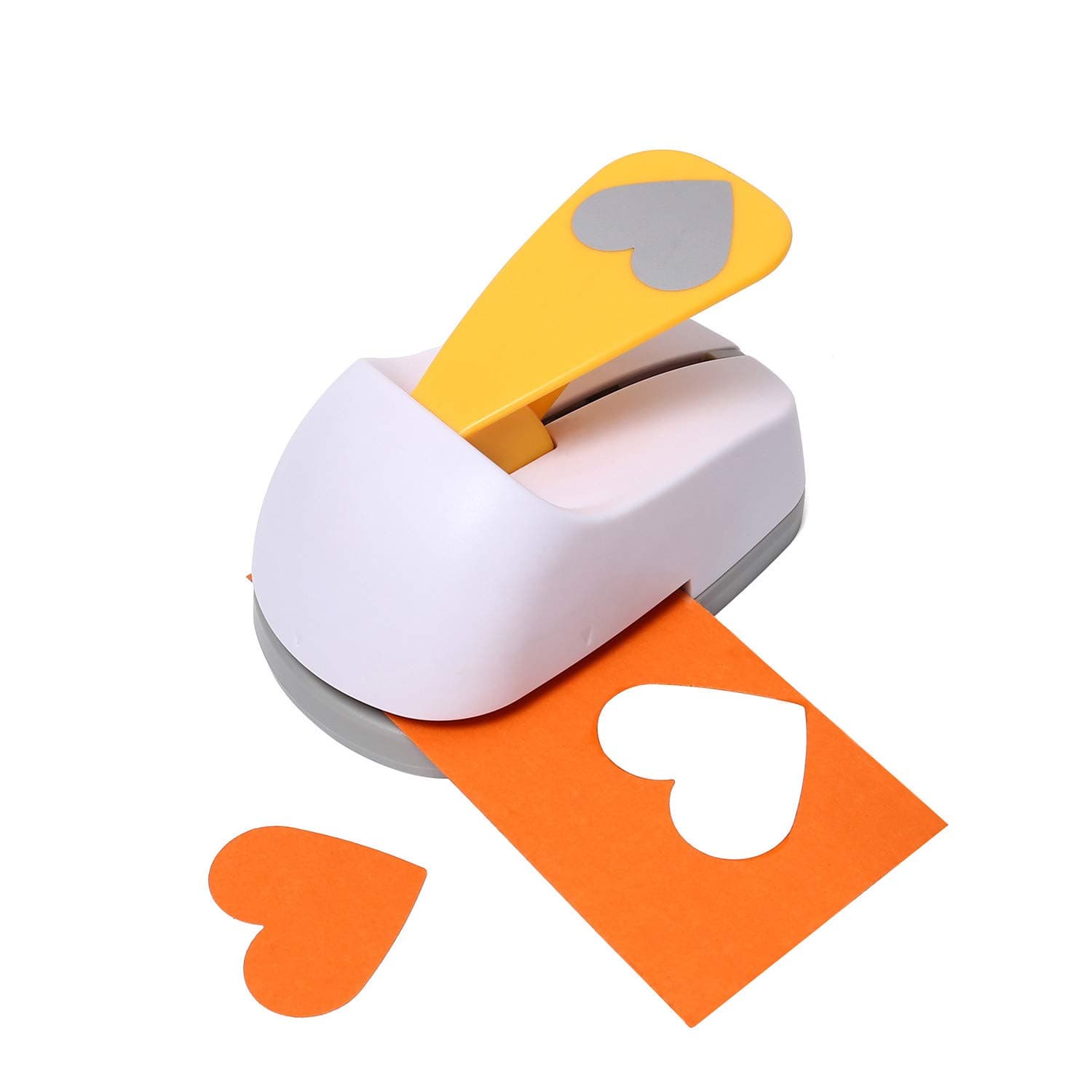 ASPERFFORT Craft Lever Punch 2 inch Heart Punch DIY Handmade Craft PunchPaper Punch(2 inch White Heart)