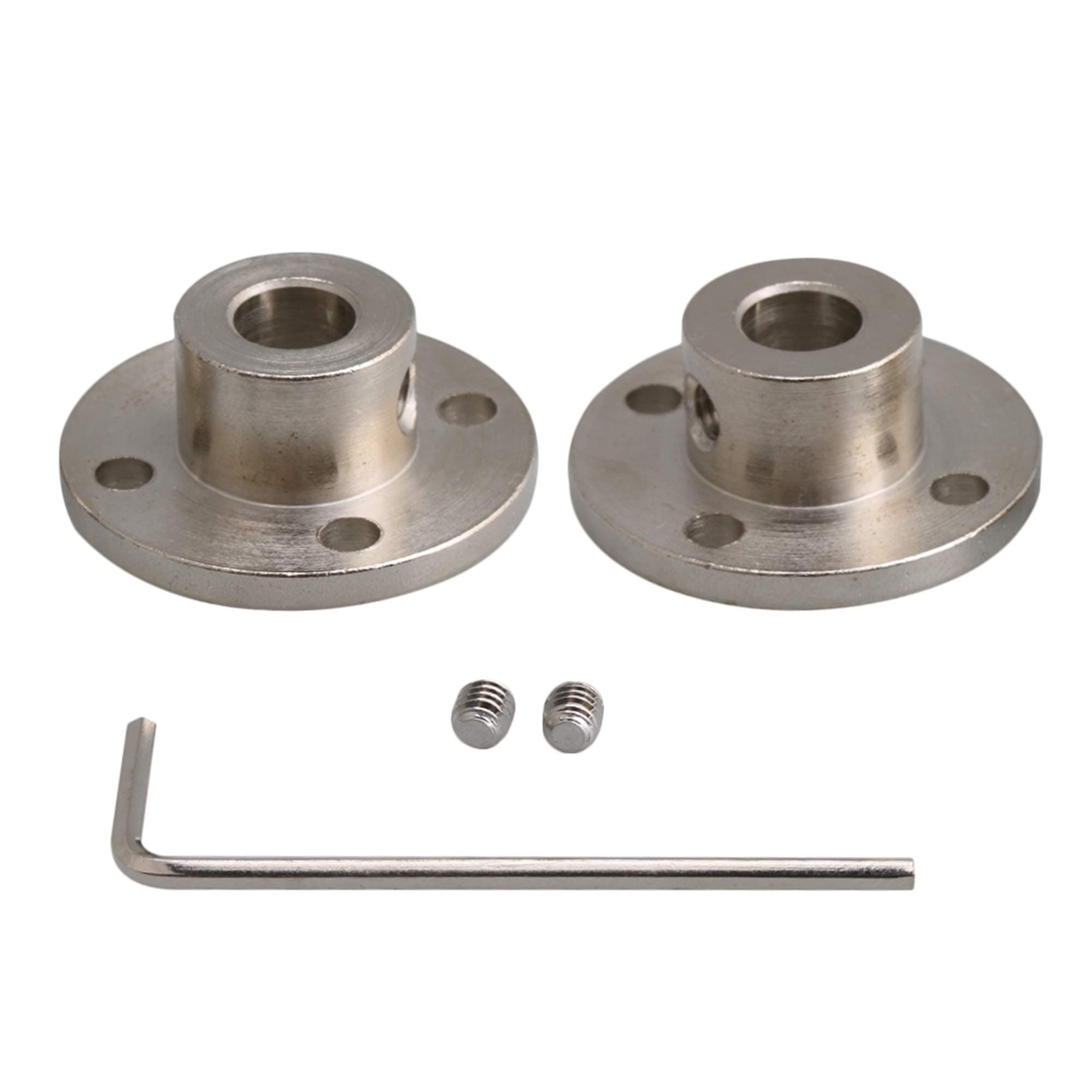 Yibuy 2PCS 8mm-16mm Steel Flange Couplings Shaft Motor Joints Coupling Motor Guide for DIY Parts
