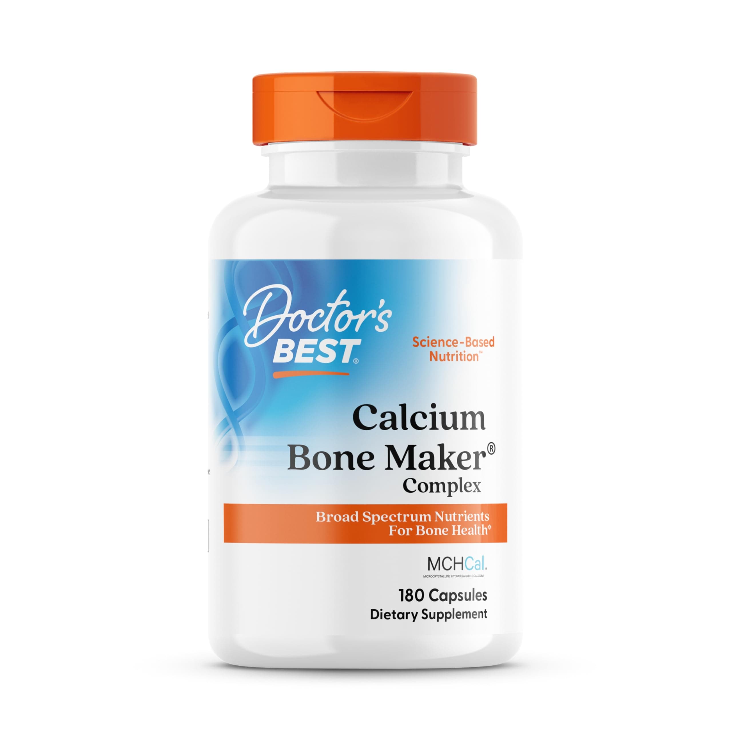 Calcium Complex Supplement for Women & Men - Bone Strength & Health Support Caps, Vitamin C, D3, K2, MCH-Cal, Magnesium, & Potassium Citrate Complex, Non-GMO - 180 Capsules