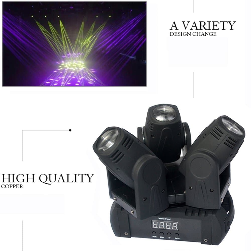60W 3 Moving-Head Spotlight DMX512 RGBW 4IN1 DJ Club Party Stage Lighting