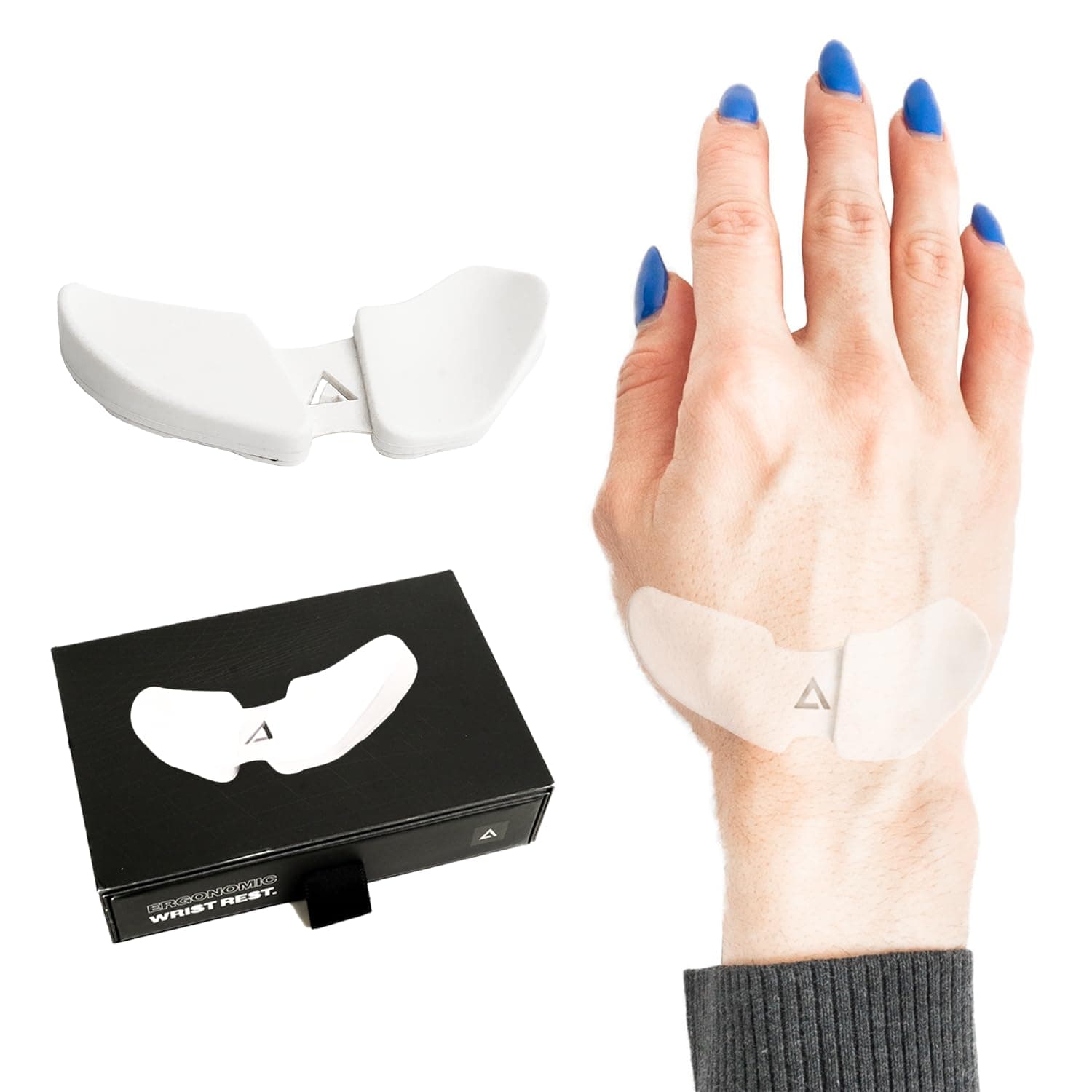 Carpio 2.0 - Right-Handed Truly Ergonomic Wrist Rest for Mouse, Carpal Tunnel Support, Pain Relief, Anti-Fatigue, Easy Glide, Sleek, Office Computer, Laptop, Gaming - Small, White