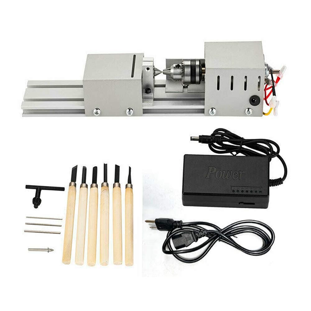 Mini Lathe Beads Polisher Machine DIY Woodworking Polishing Machine Tool for Handiwork Craft DC 24V 100W