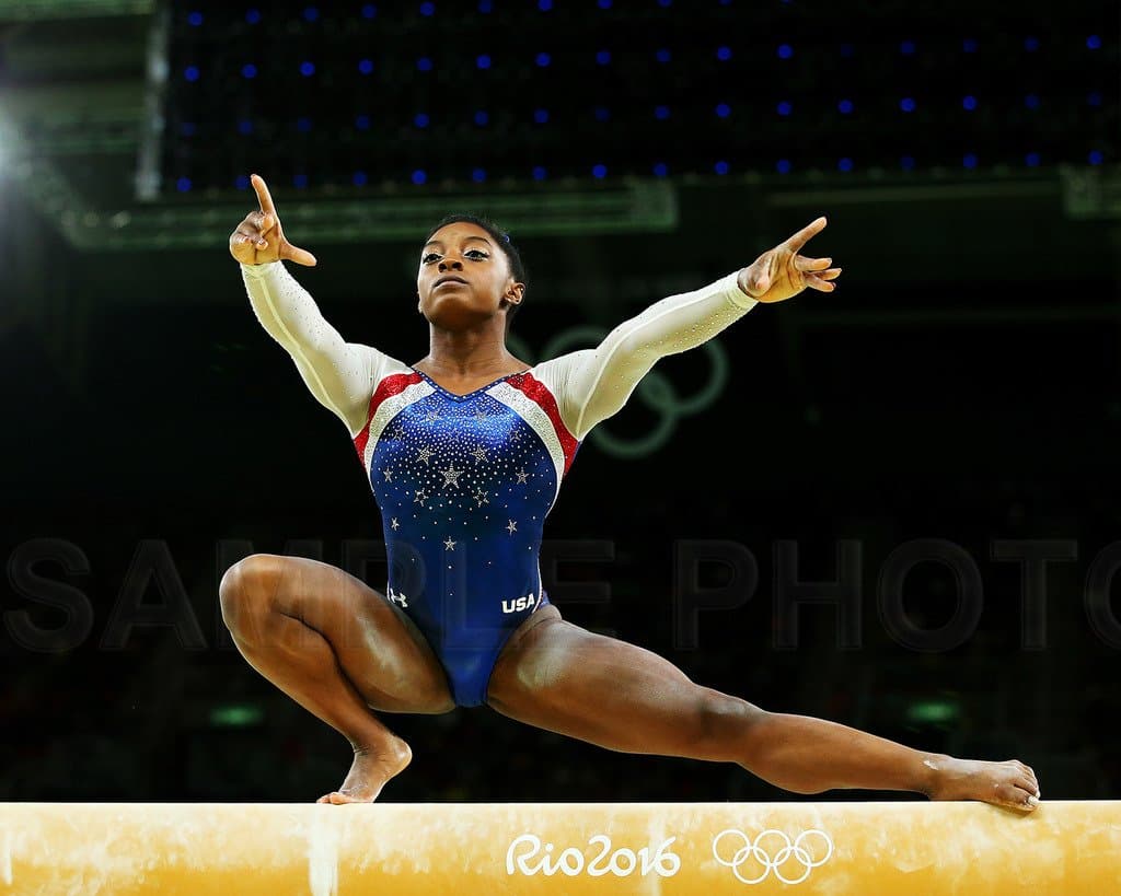 Simone Biles 2016 USA Rio Olympic Gymnastics Beam 8X10 Photo