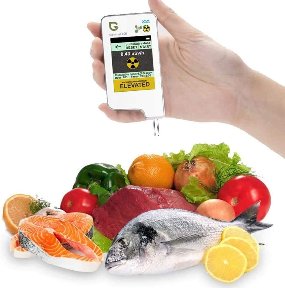 6 in 1 Eco-friendly ECO 5F Food Nitrate Tester High Precision Radiation Detector Gyager Counter Water Quality Meter TDS Hardness PPM Analyzer Dosmeter for Vegetables Fruit Meat Fish Water