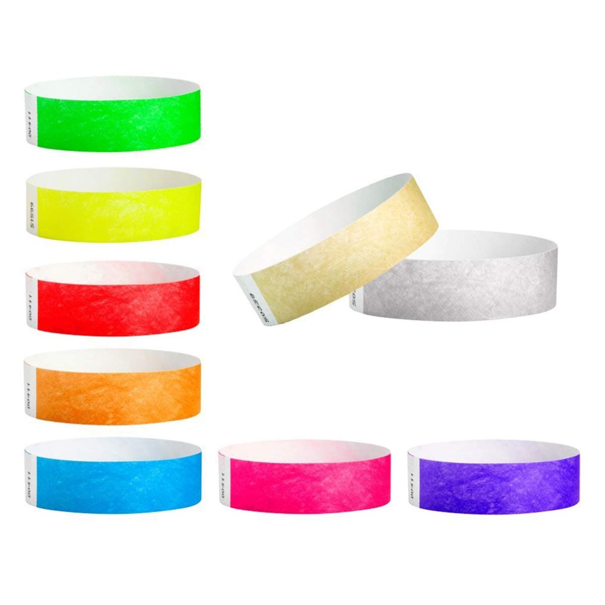 WristCo Tyvek Wristbands Color Variety Pack - 900 Count ¾” x 10”- Waterproof Recyclable Comfortable Tear Resistant Paper Bracelets Wrist Bands for Events Concert Festival Admission Party | 9 Colors