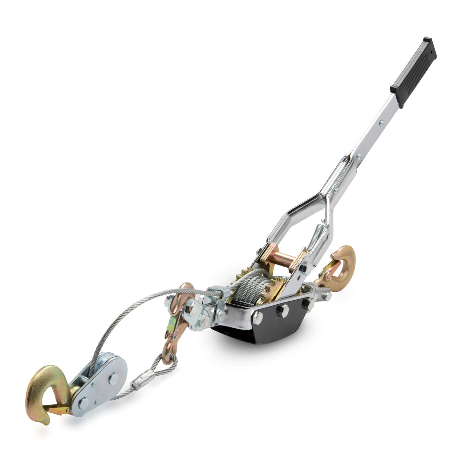 02256A Come Along Winch, 5-Ton (10,000 Lbs) Pulling Capacity, 10Ft, 3 Hook, Heavy Duty Power Cable Come Along Tool with Dual Gears, Hand Winch Cable, Automotive Hoist Winch Puller, Recovery Gear