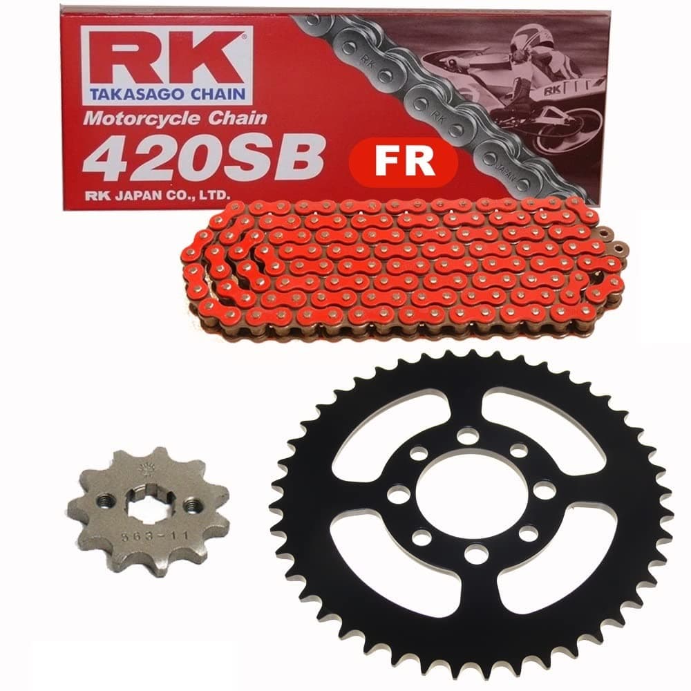 Chain Set Suitable for TS 50 80-83 Chain RK FR 420 SB 114 Open Red 11/50