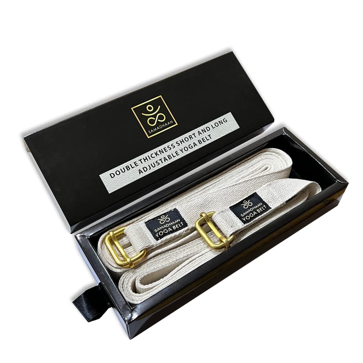 Yoga Strap with Durable Sliding Brass Buckle | Strong & Secure Yoga Strap | Double Thickness Adjustable Yoga Belt for Daily Stretching, Yoga, Pilates & Fitness