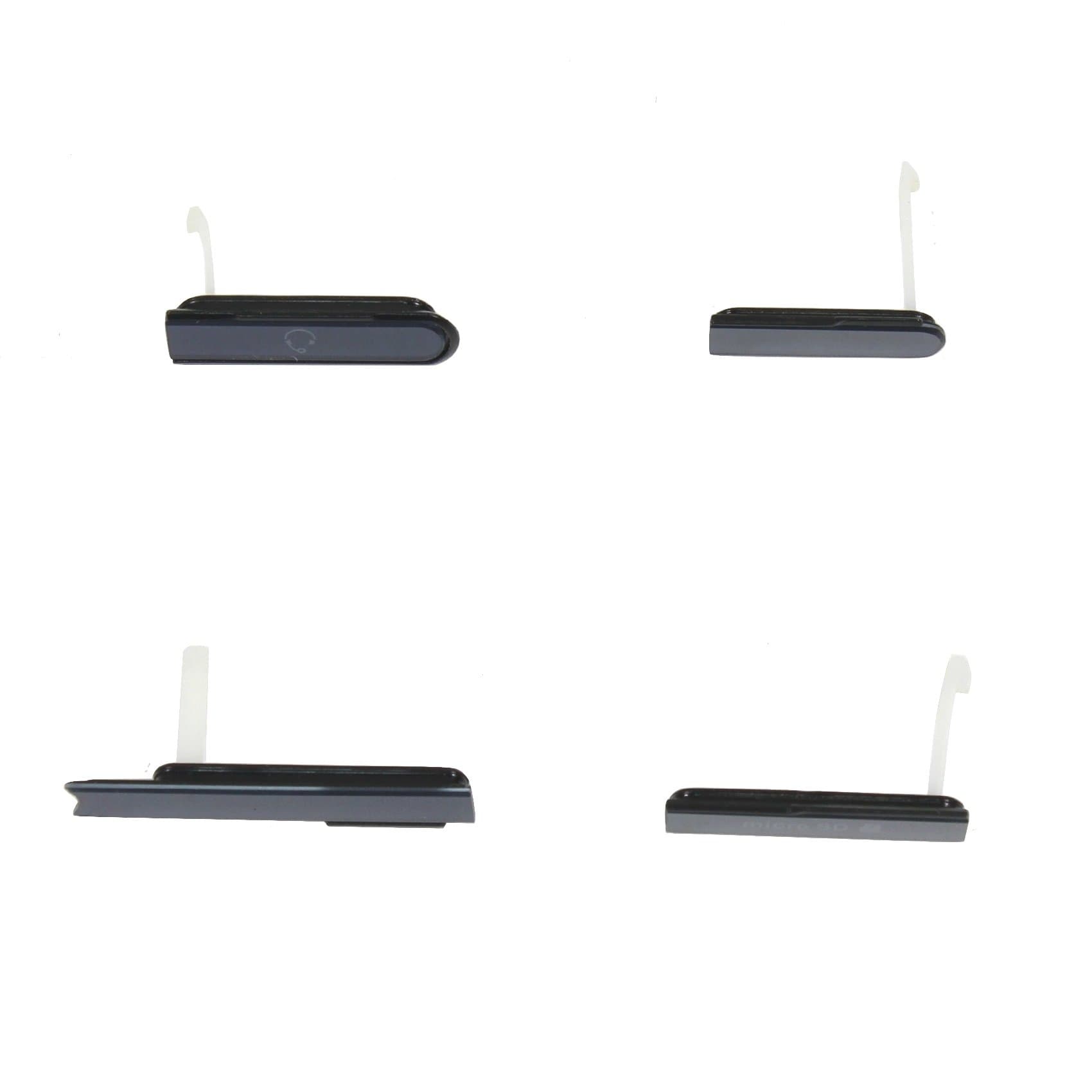 RBC Sim & Micro SD Card / USB Charging Port Cover For Sony Xperia Z L36h C6602 C6603 - Black