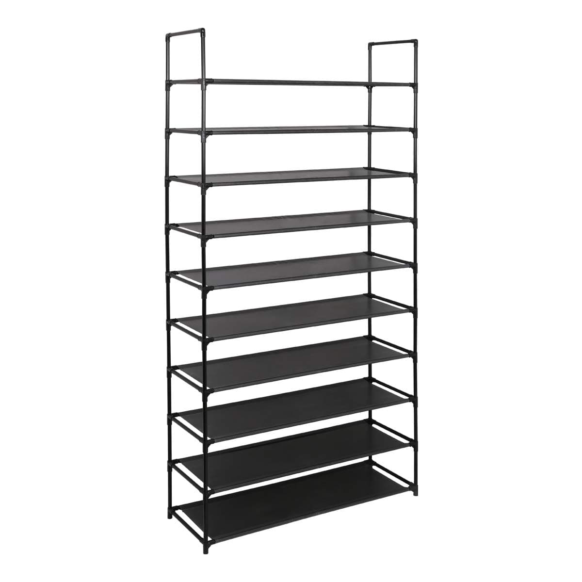 10 Tier for 50 pair of shoes Rack Standing Storage Organizer Black 86 x 29 x 176 cm