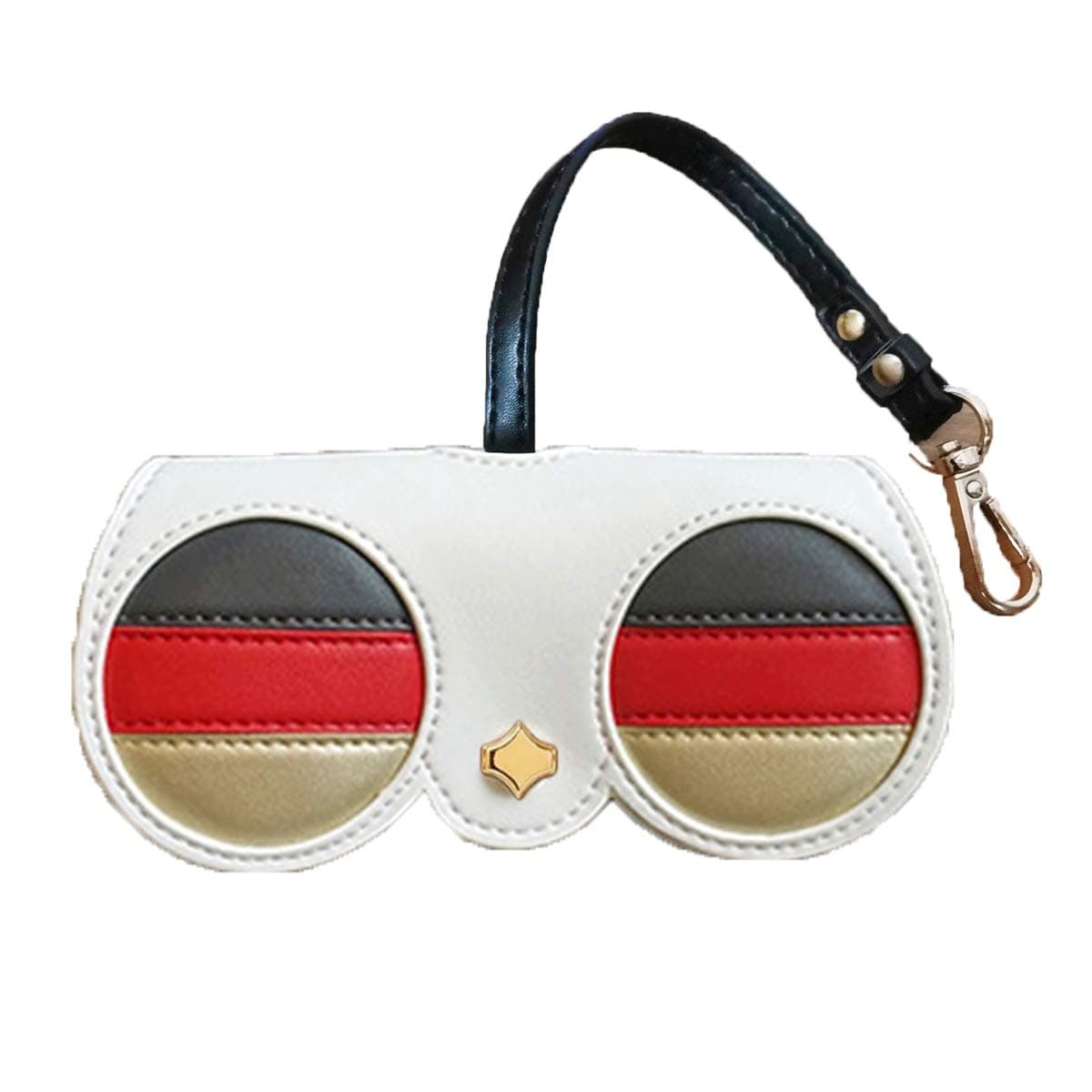 Poppow Women's Handmade Sunglasses Case, Cute Leather Eyeglasses Case Bag Keychain Charm Decoration Pendant Gift Accessory