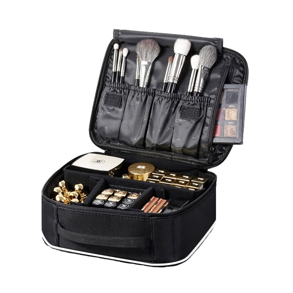 ROWNYEON Makeup Bag Make Up Bag Makeup Case Portable Travel Makeup Bag Organiser Bag Makeup Artist Bag Multifunction Bag Gift for Girls Women WhiteEdge