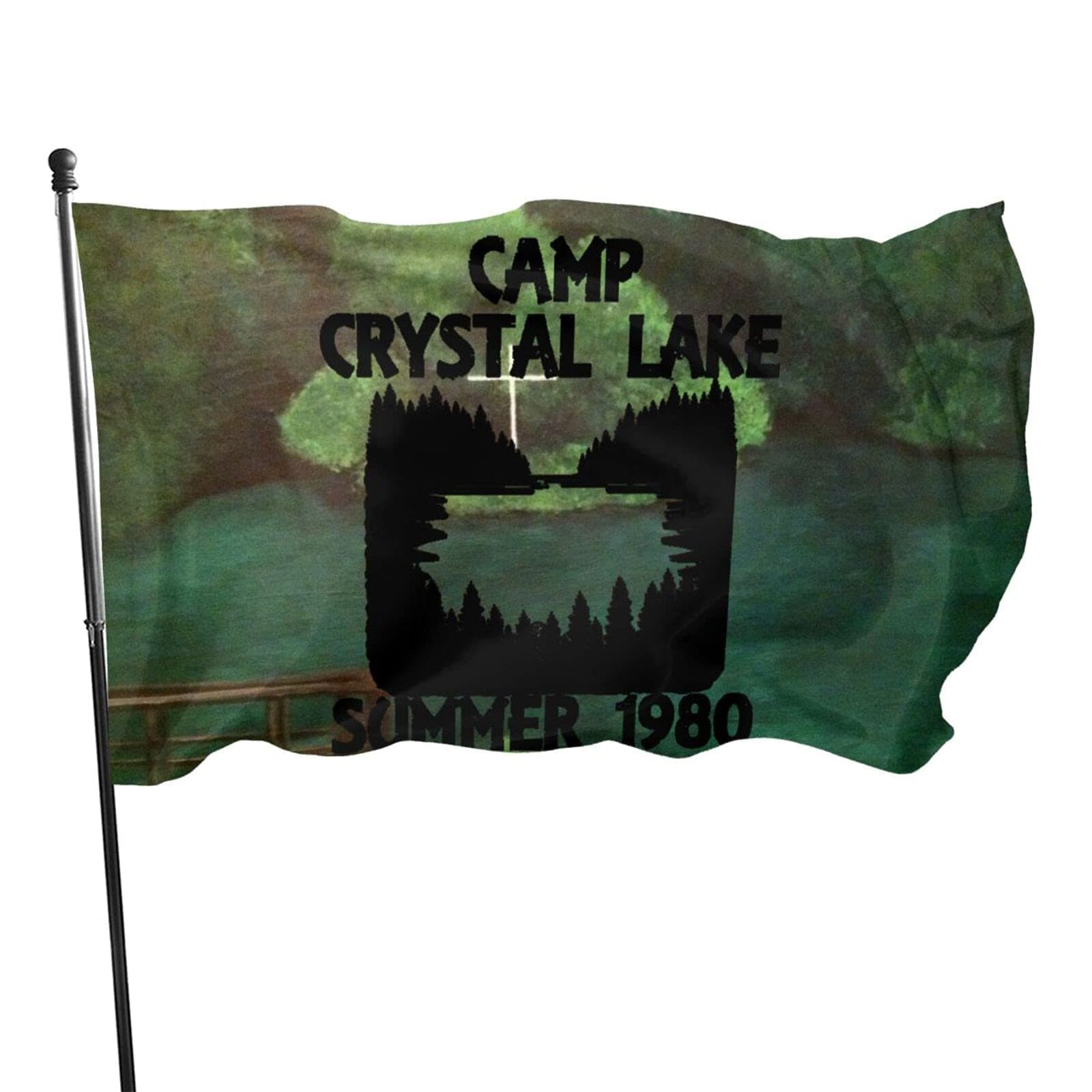 LINGF Camp Crystal+Lake Garden Flag 4x6 ft Banners Double-Sided Flags Outdoor Yard Flag for Party Decoration