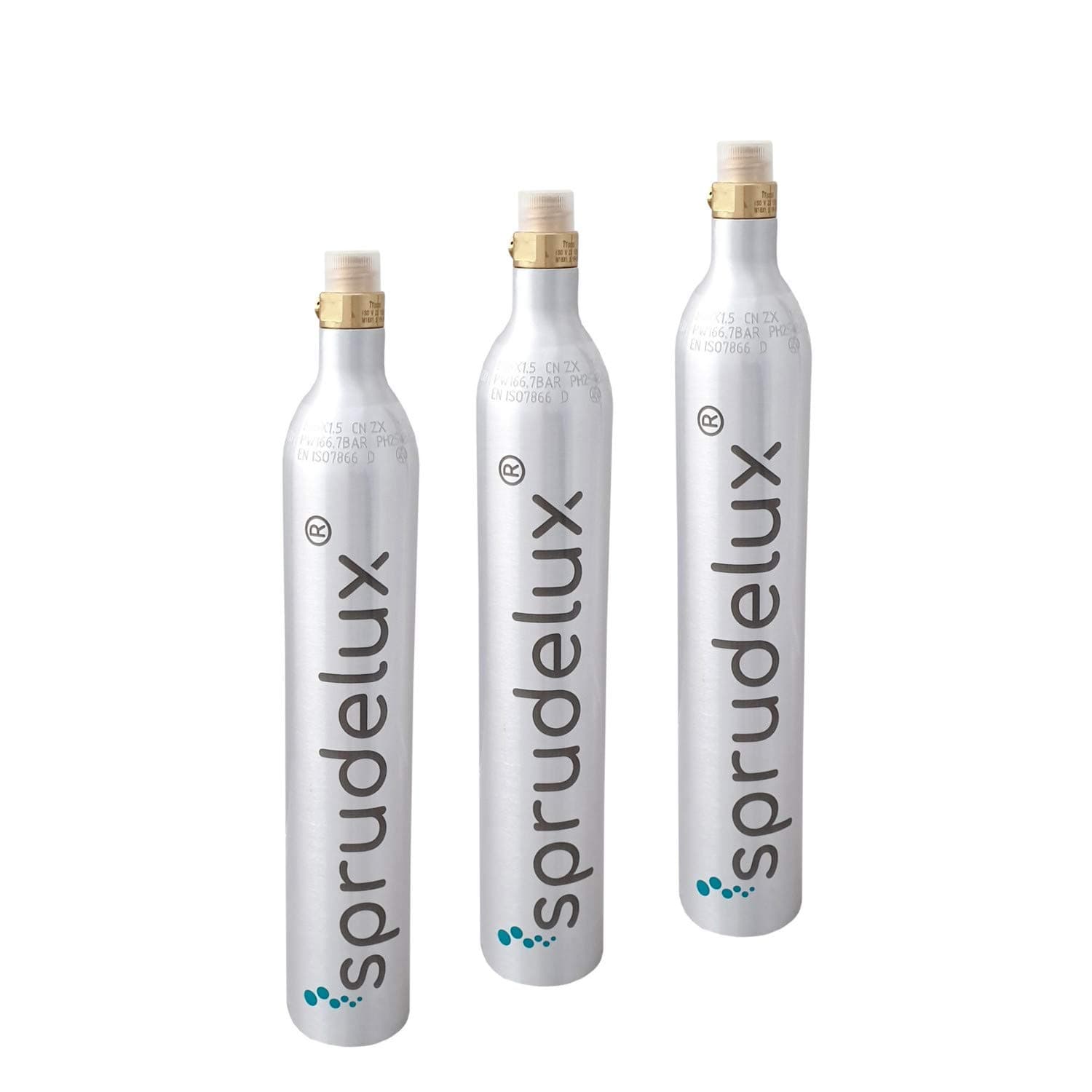 3 x CO2 cylinders for SodaStream sparkling water makers Crystal, Cool, etc. makes up to 60 litres of fizzy water per cylinder Filled with CO2.