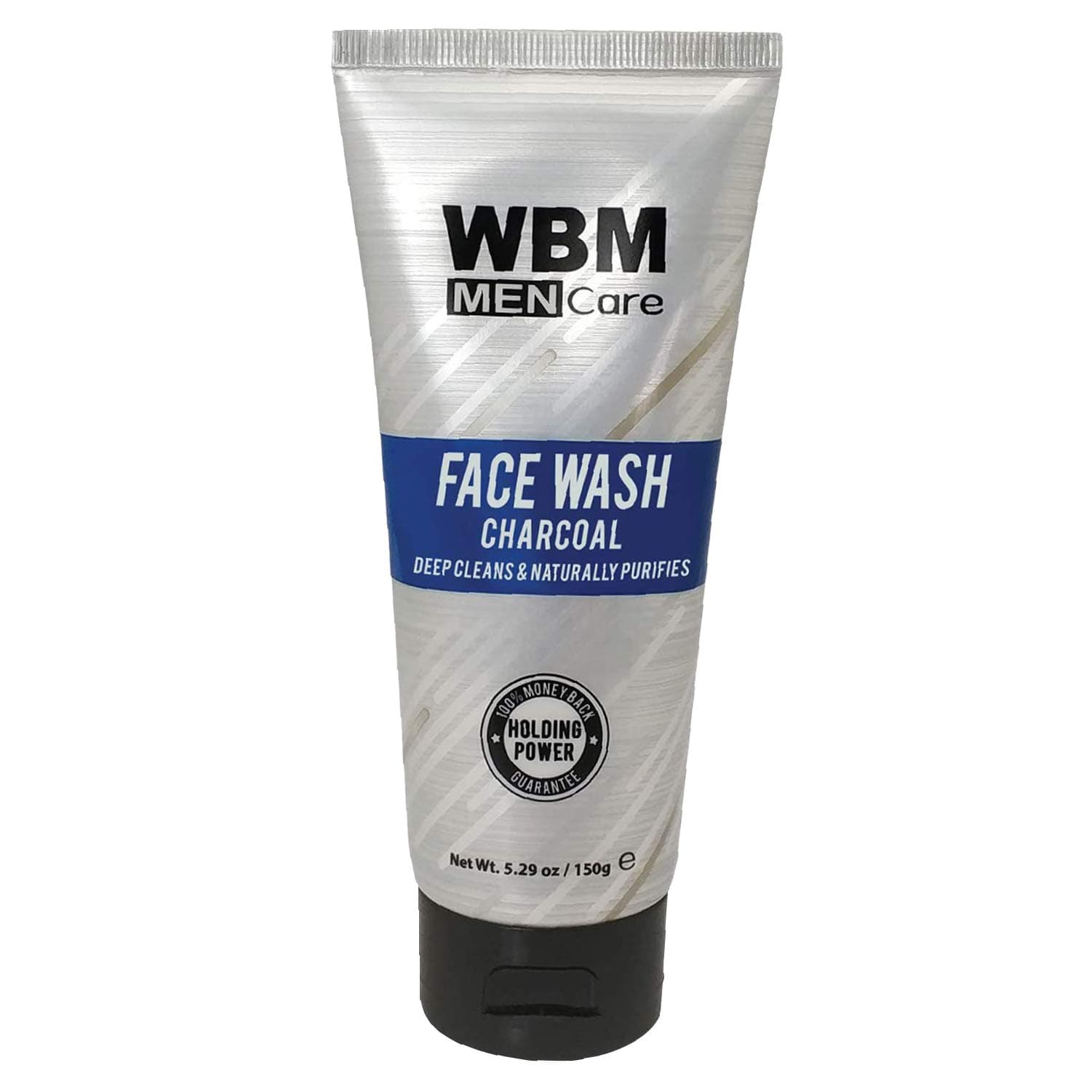 WBM Care Men Deep Cleanse Charcoal Face Wash | Daily Facial Cleanser For All Skin Types | 5.29 Oz