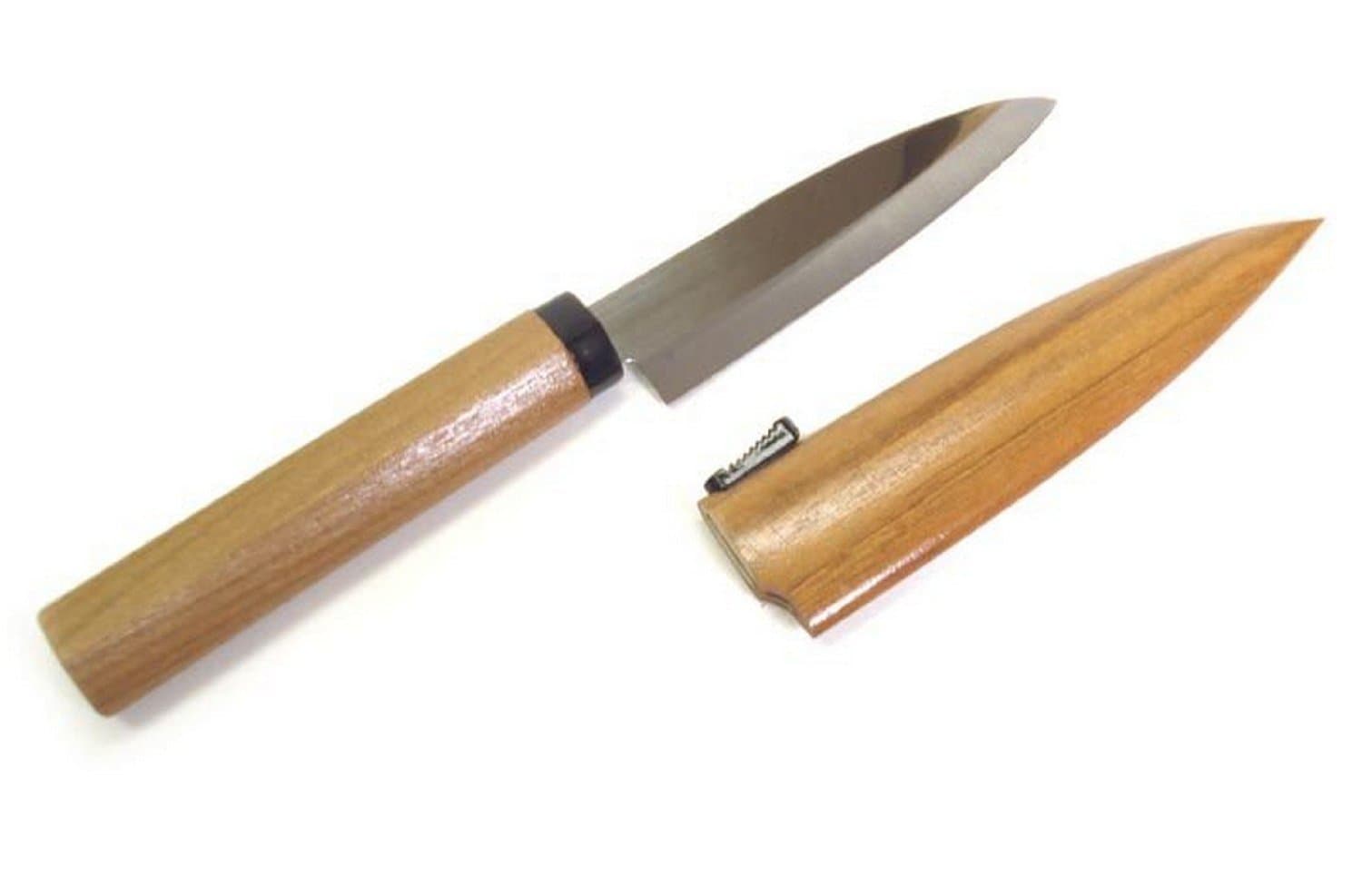 Happy SalesHSST-100, Japanese paring knife with sheath, Natural