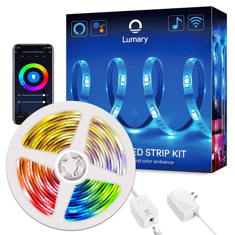 LED Strip Lights 16.4Ft/5M - Lumary Smart WiFi LED Rope Lights Color Changing RGBWW LED Lights Compatible with Alexa/Google Home for Party Home, Bedroom, DIY Decoration
