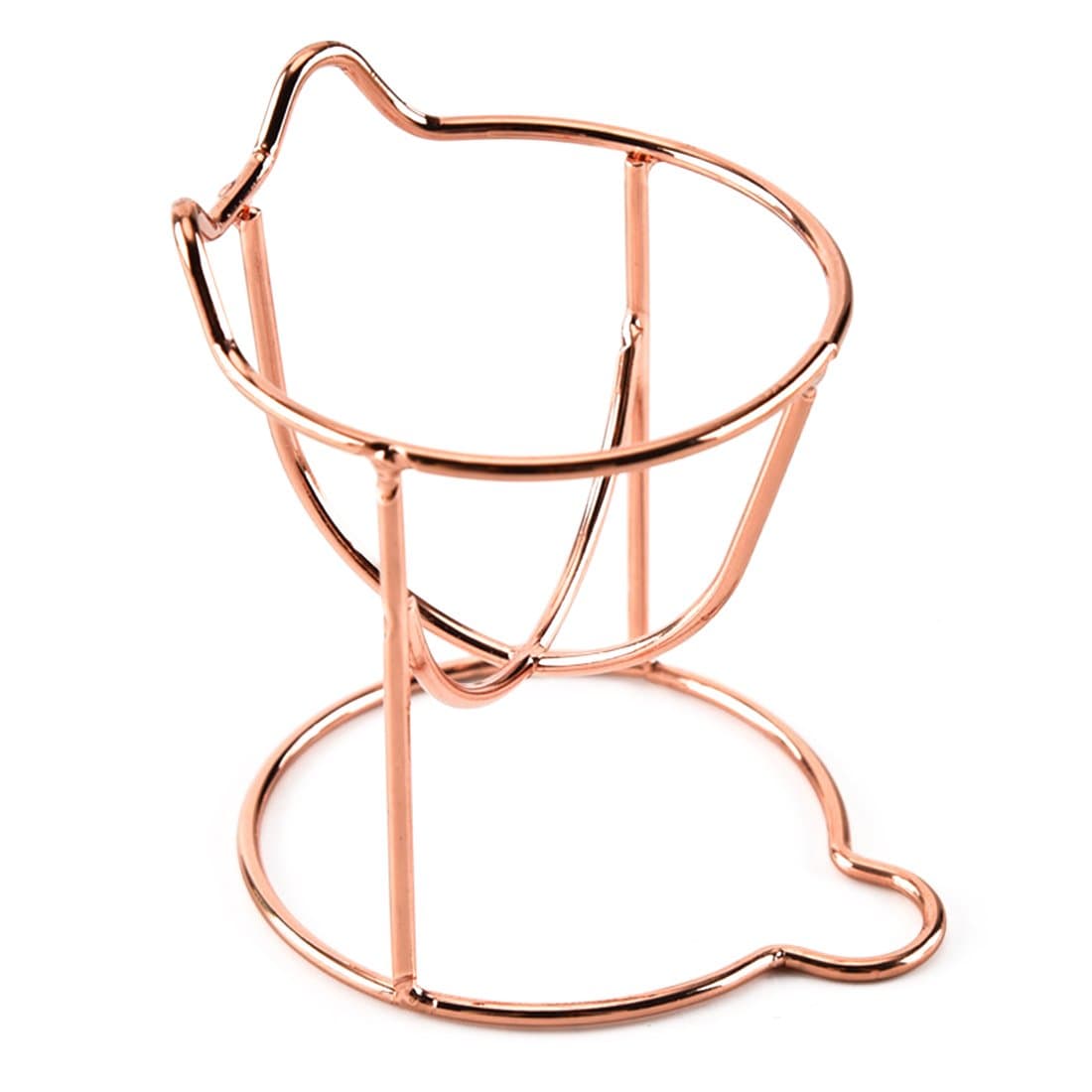 Sponge Holder, Steel Cat Shape Empty Puff Display Stand Blender Support, Drying Rack Beauty Bracket, Rose Gold